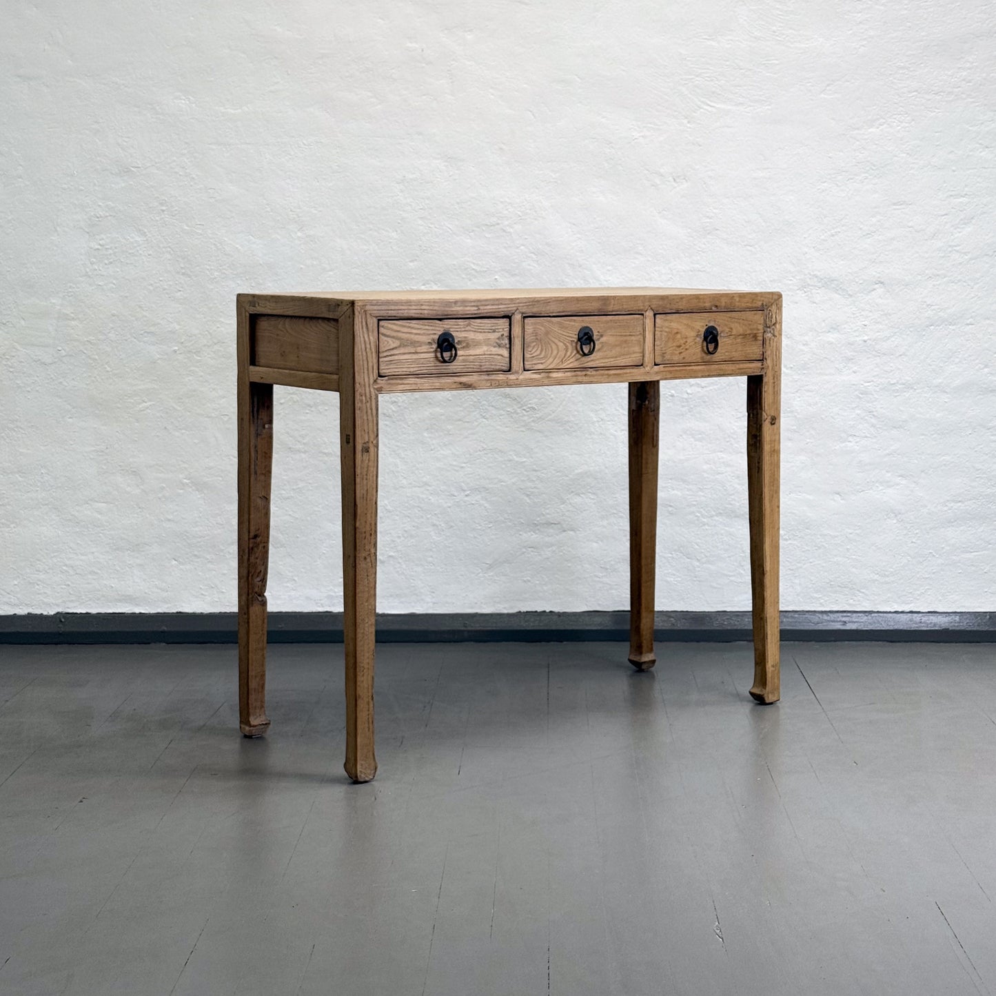 3 Drawer Simple Elm Console