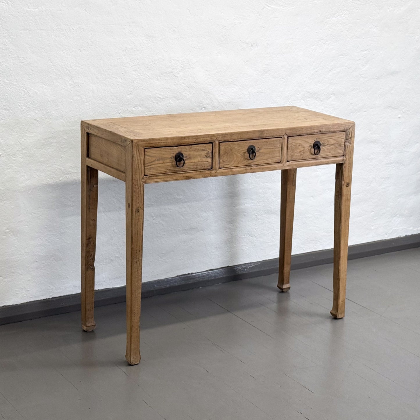 3 Drawer Simple Elm Console