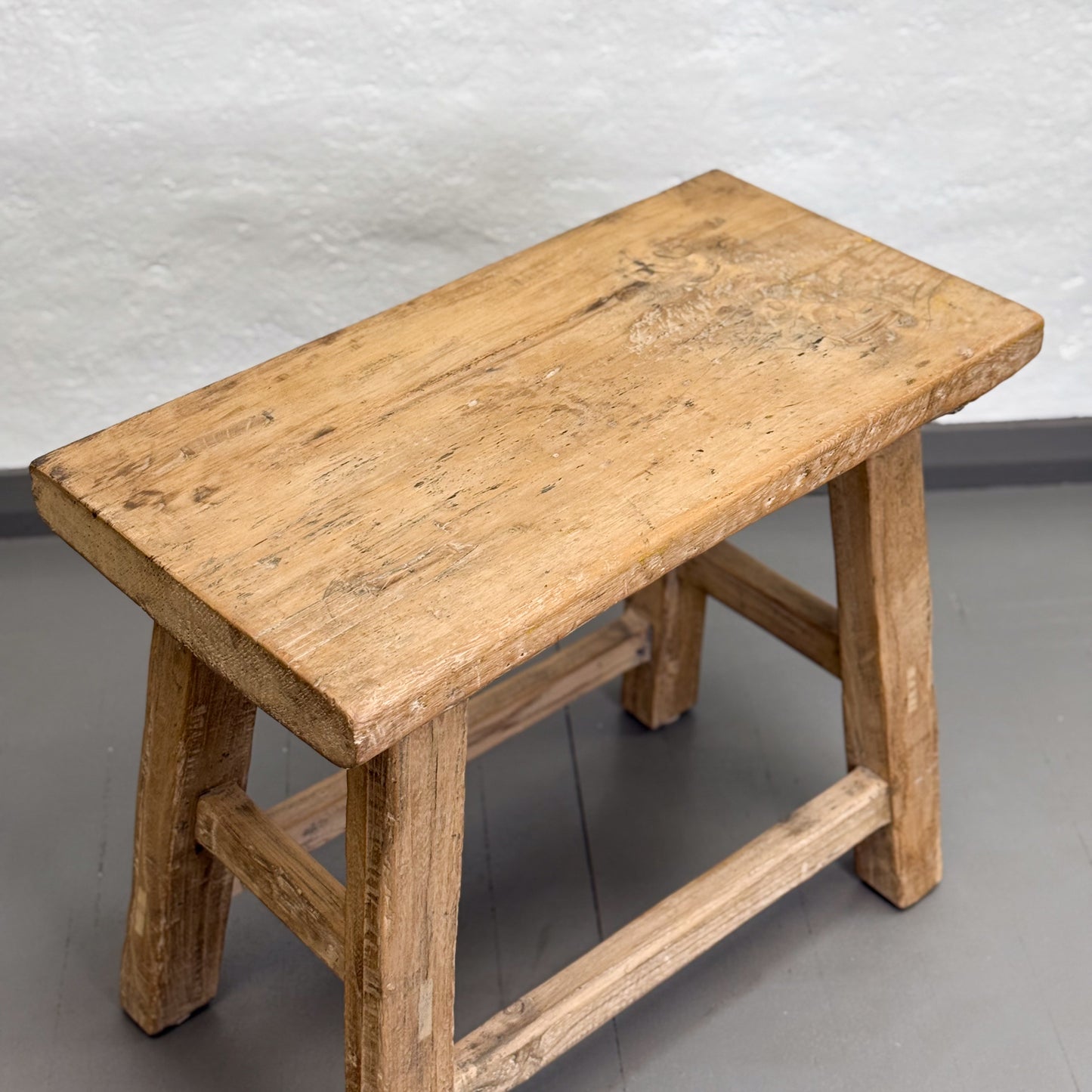 Large Rustic Elm Workers Stool