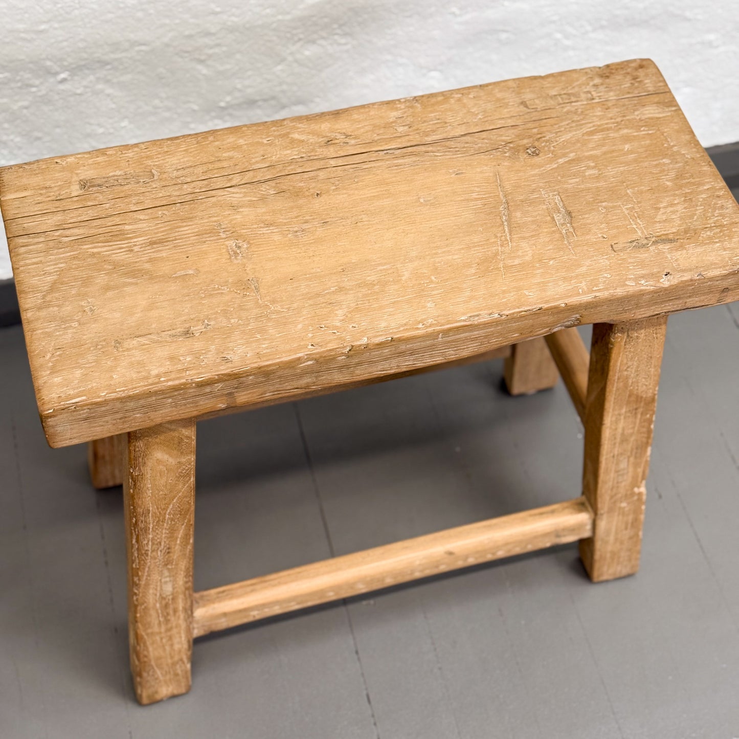 Large Rustic Elm Workers Stool
