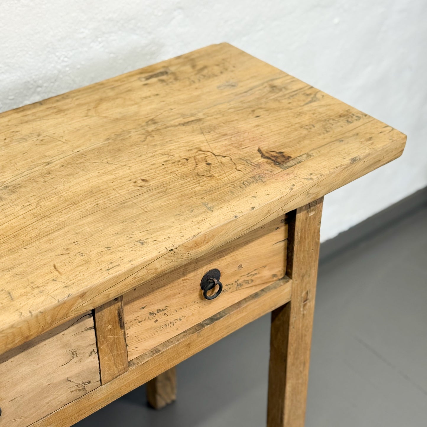 Raw Elm 2 Drawer Table