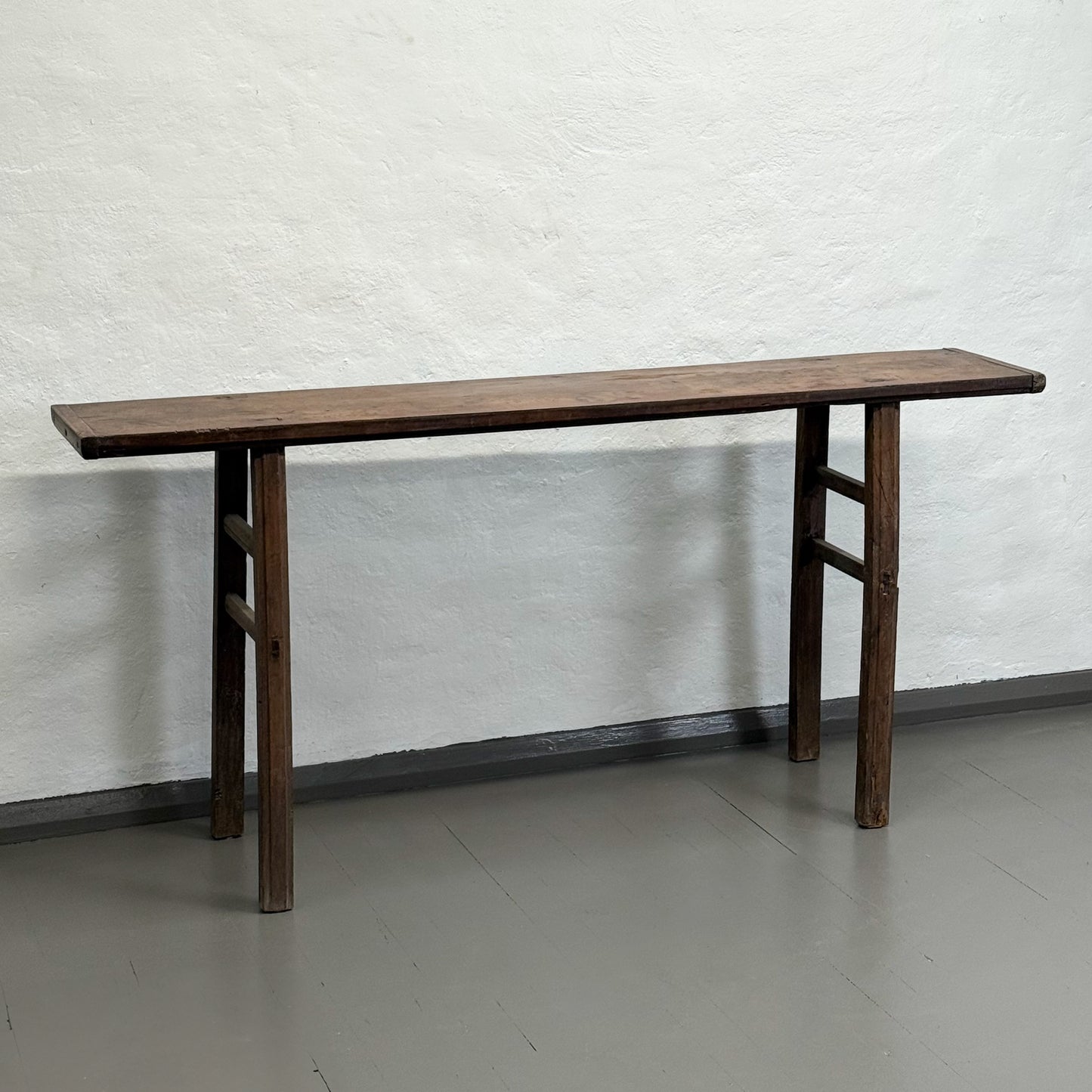 Simple Stained Elm Console Table