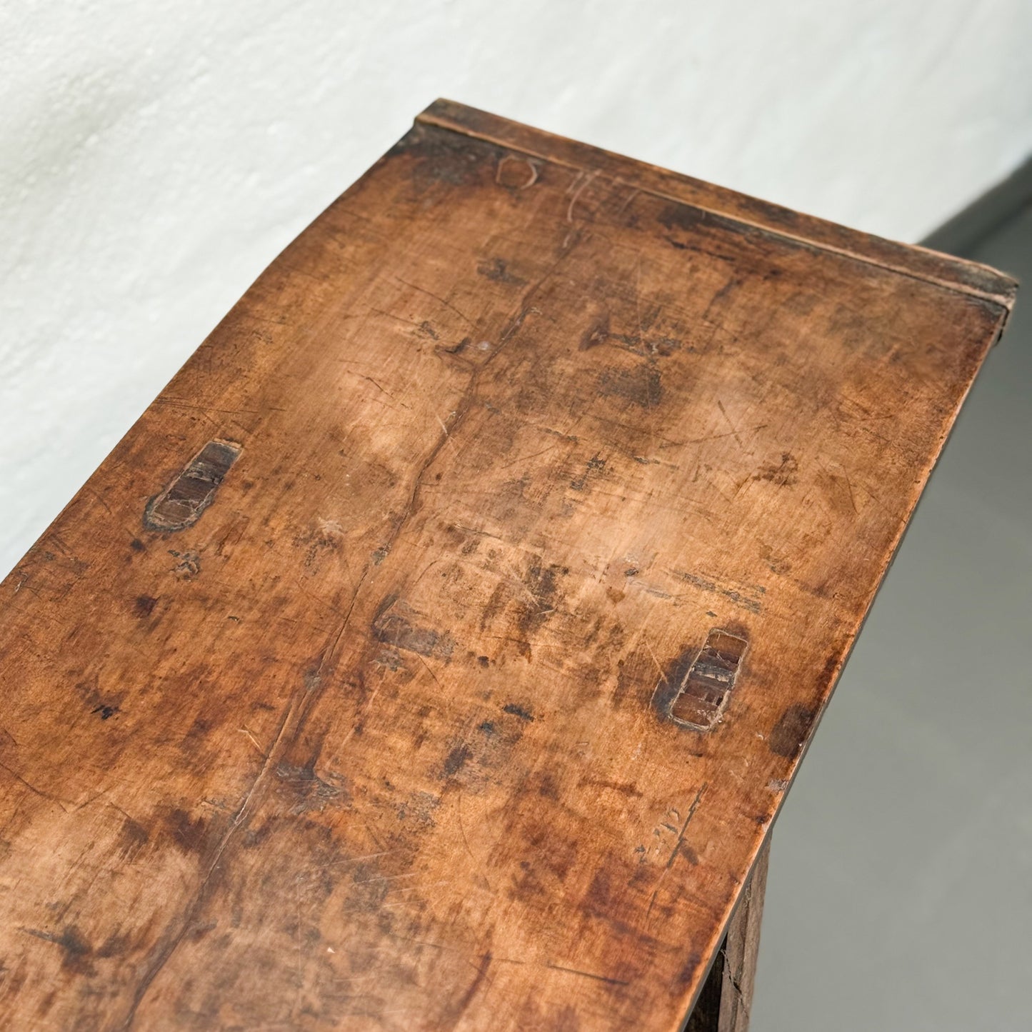 Simple Stained Elm Console Table
