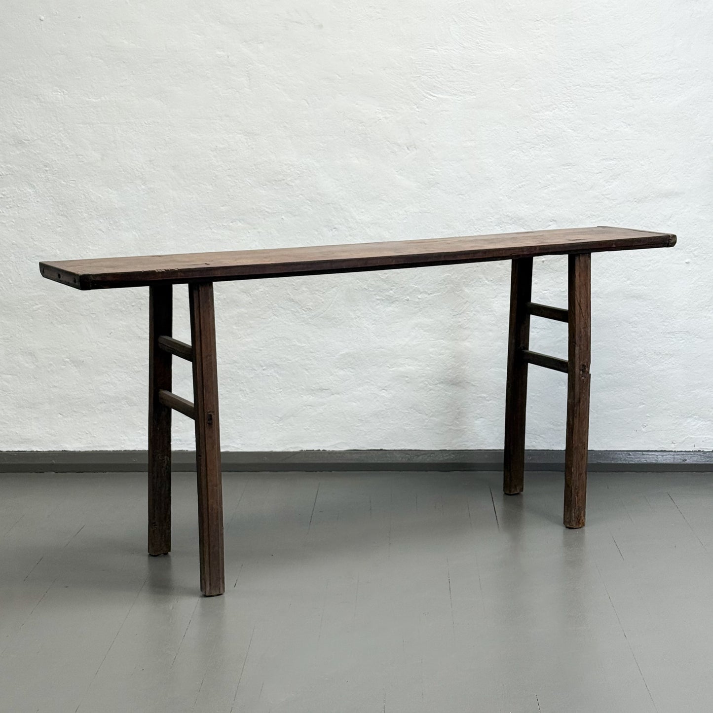 Simple Stained Elm Console Table