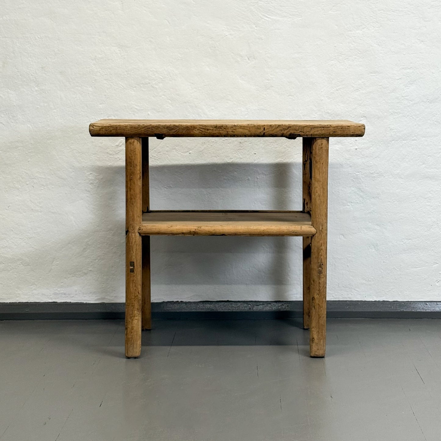 Raw Elm Table with Shelf