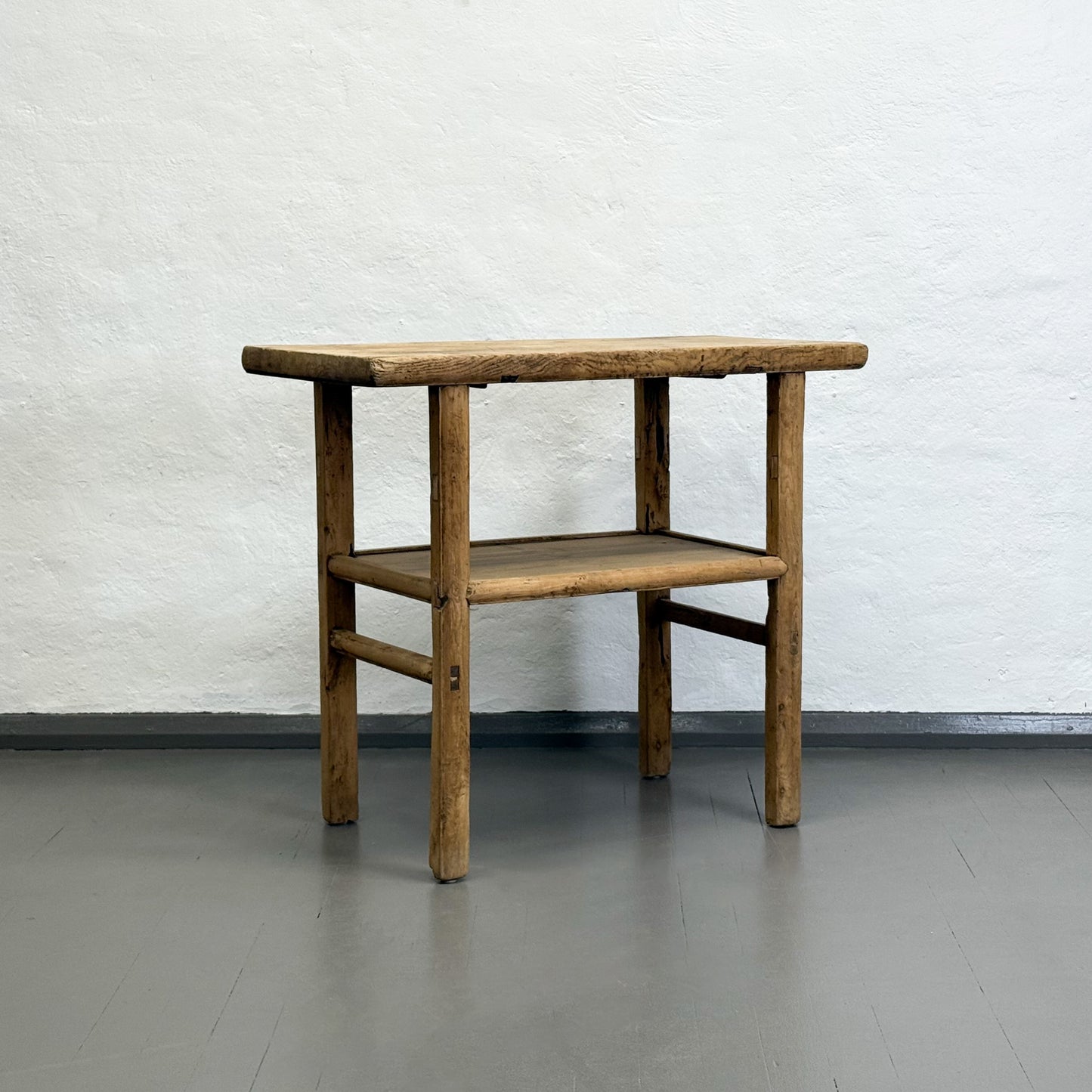Raw Elm Table with Shelf
