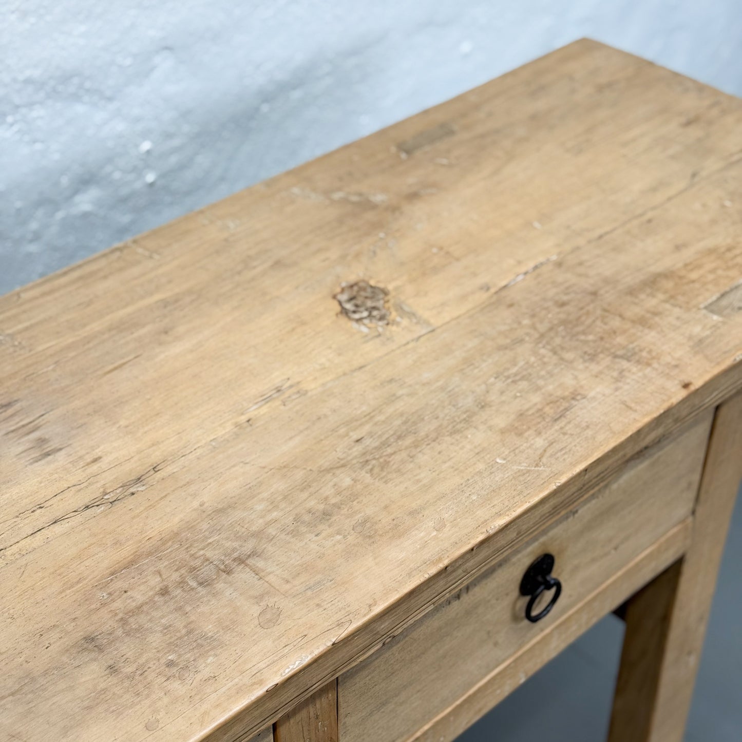 Simple Pear Wood 3 Drawer Console Table