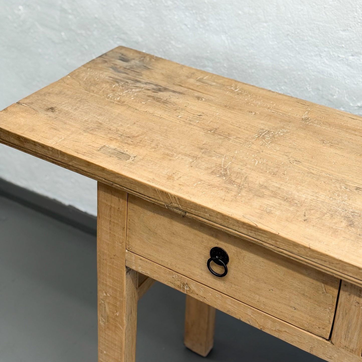 Simple Pear Wood 3 Drawer Console Table