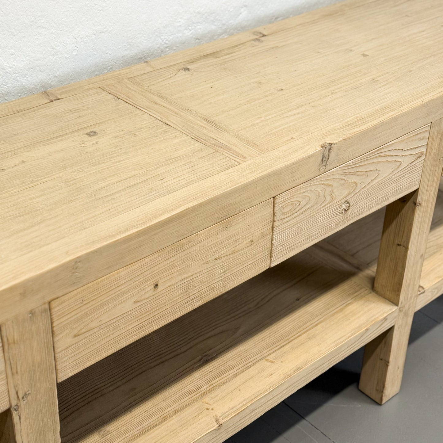 Simple 4 Drawer Console Table with Shelf