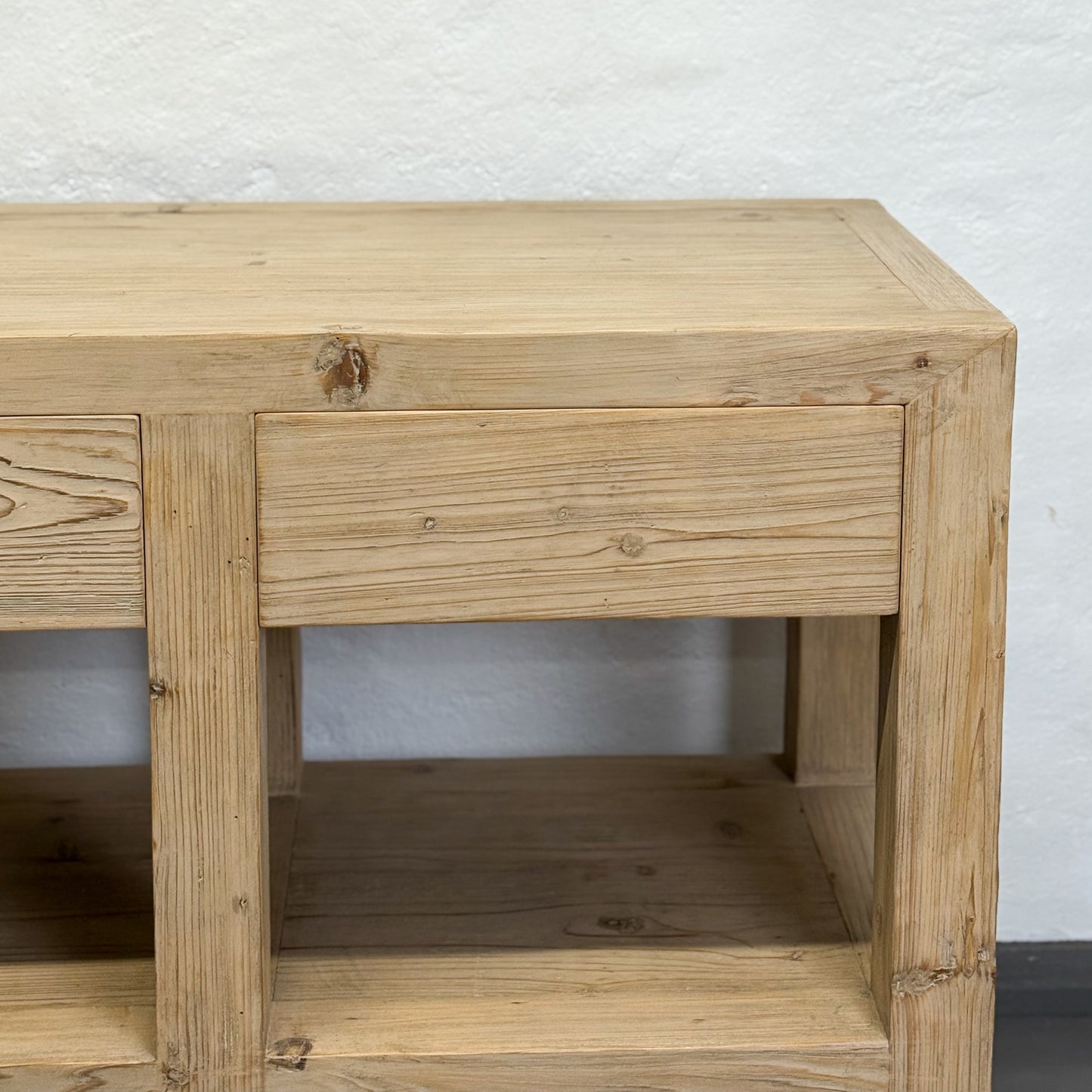 Simple 4 Drawer Console Table with Shelf
