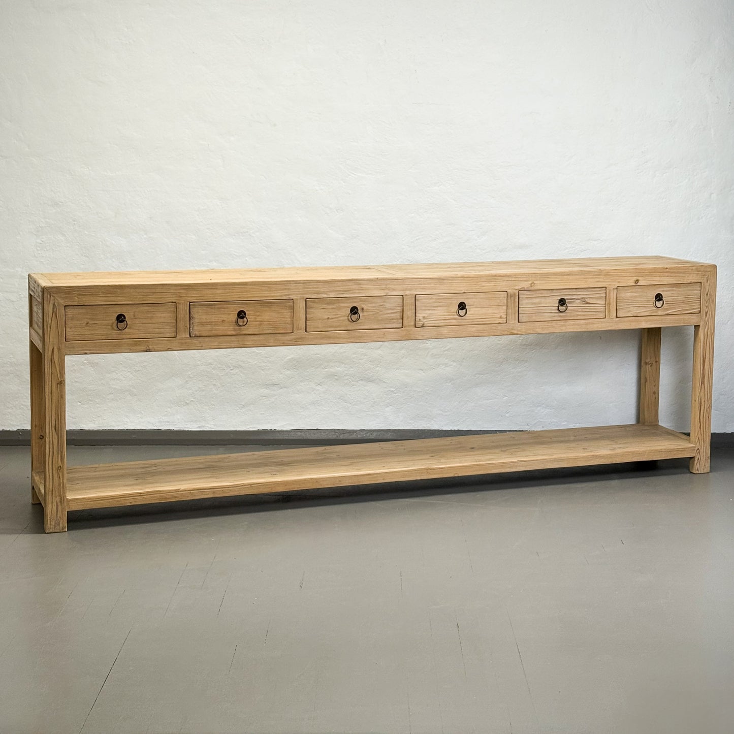 6 Drawer Table with Shelf