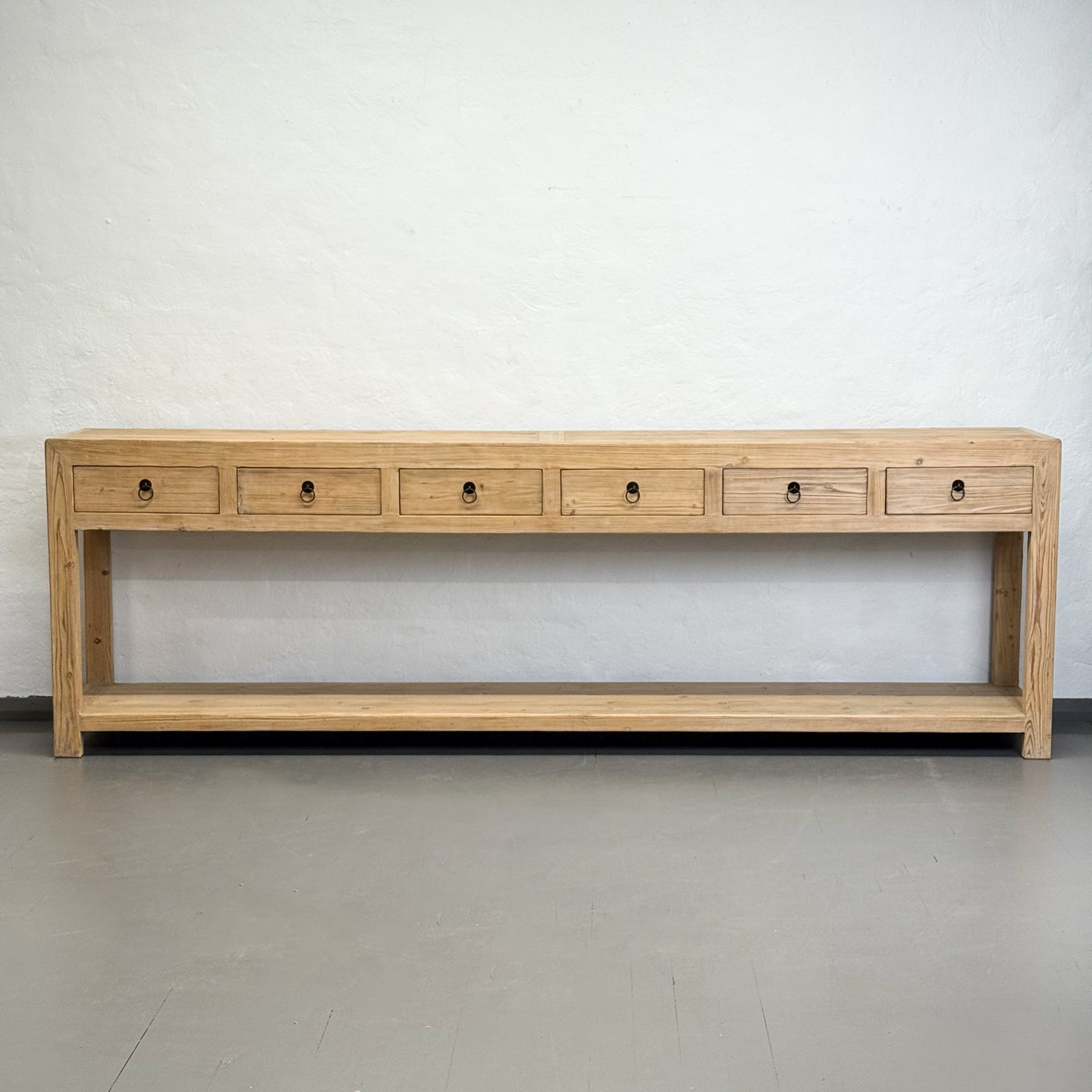 6 Drawer Table with Shelf