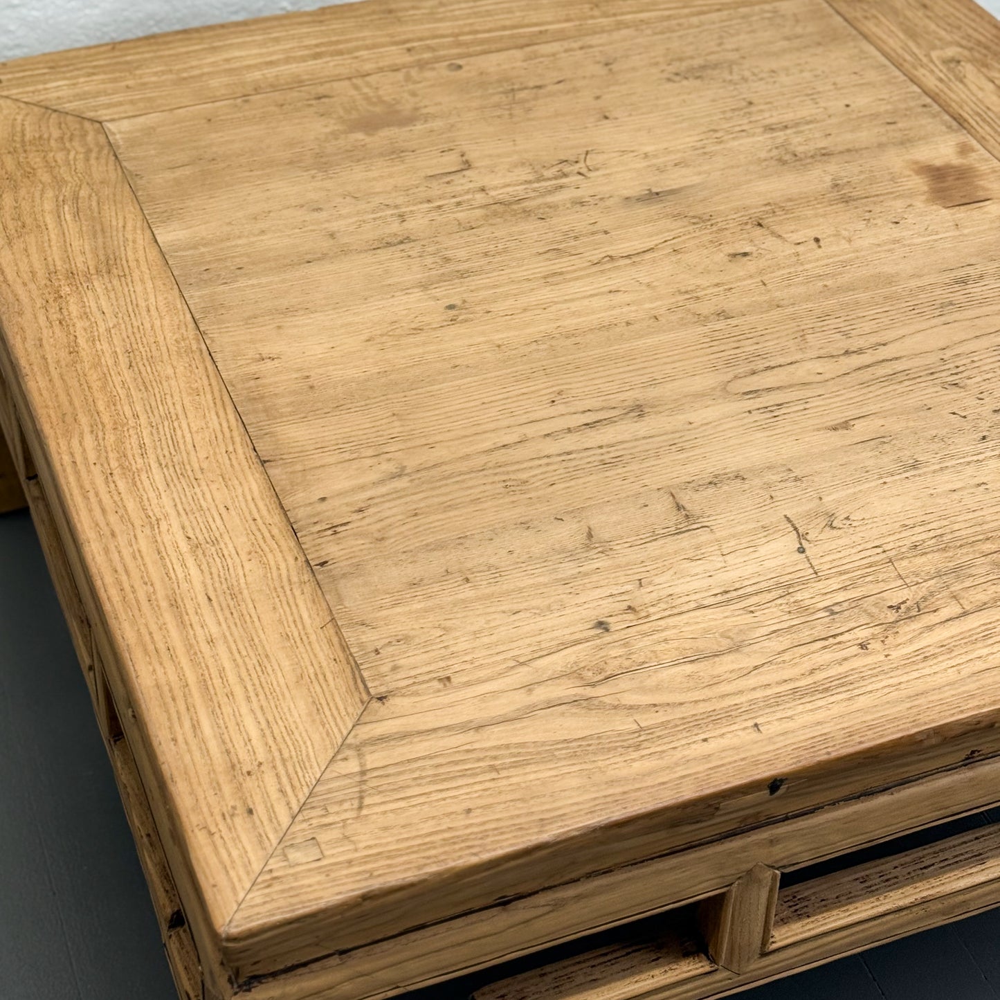 Square Raw Elm Coffee Table