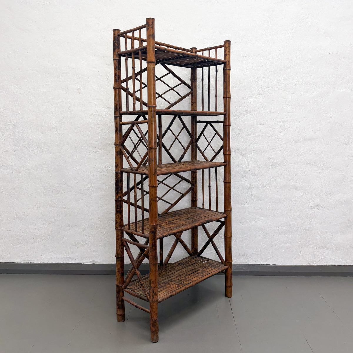 Vintage Bamboo Book Shelf