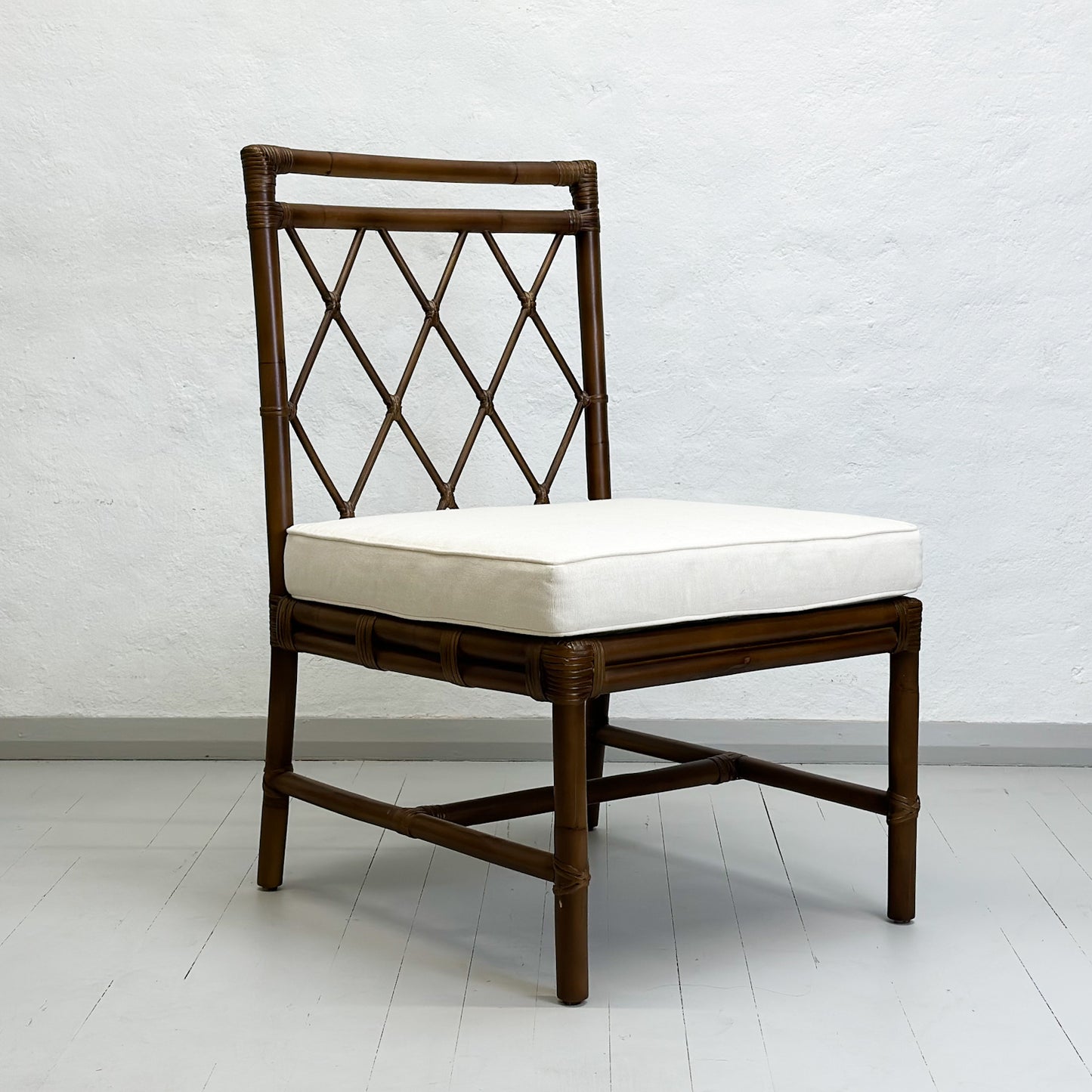 Dark Brown Cane Trellis Chair