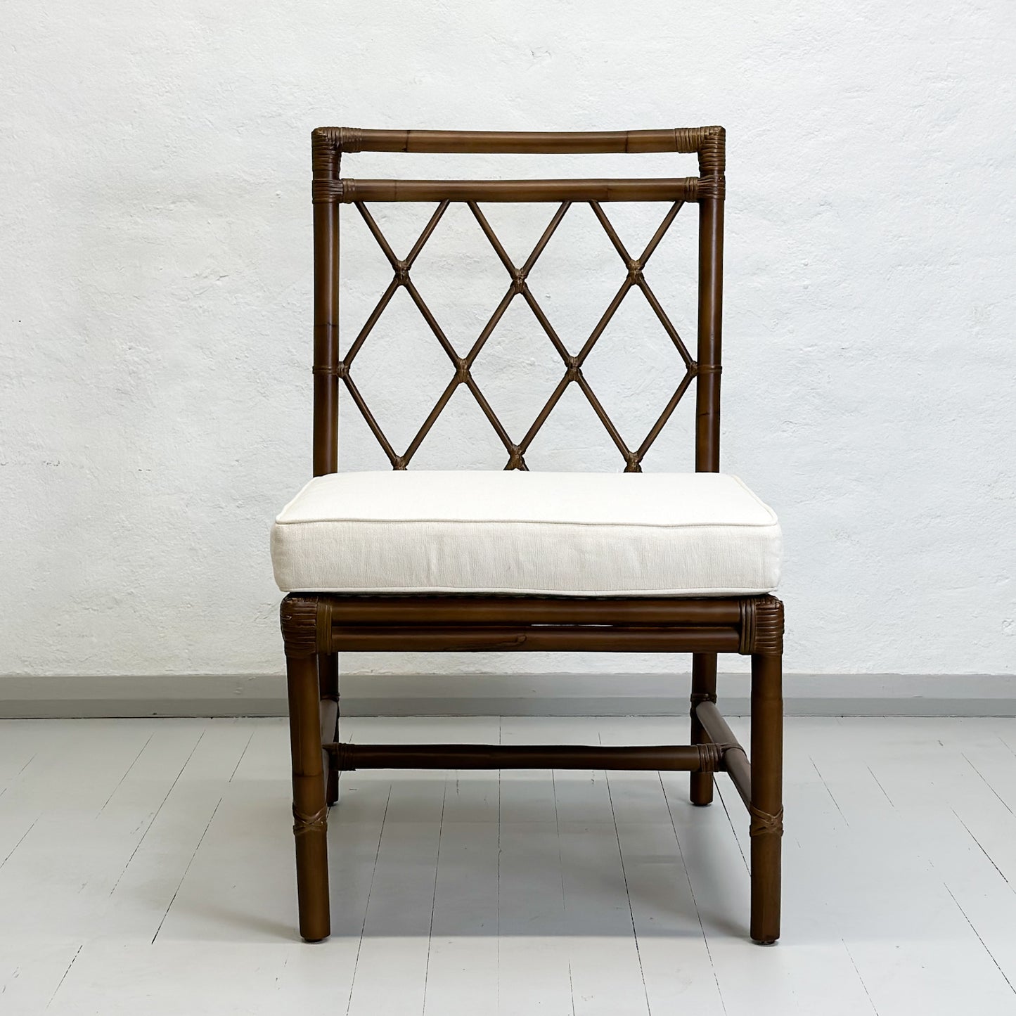 Dark Brown Cane Trellis Chair