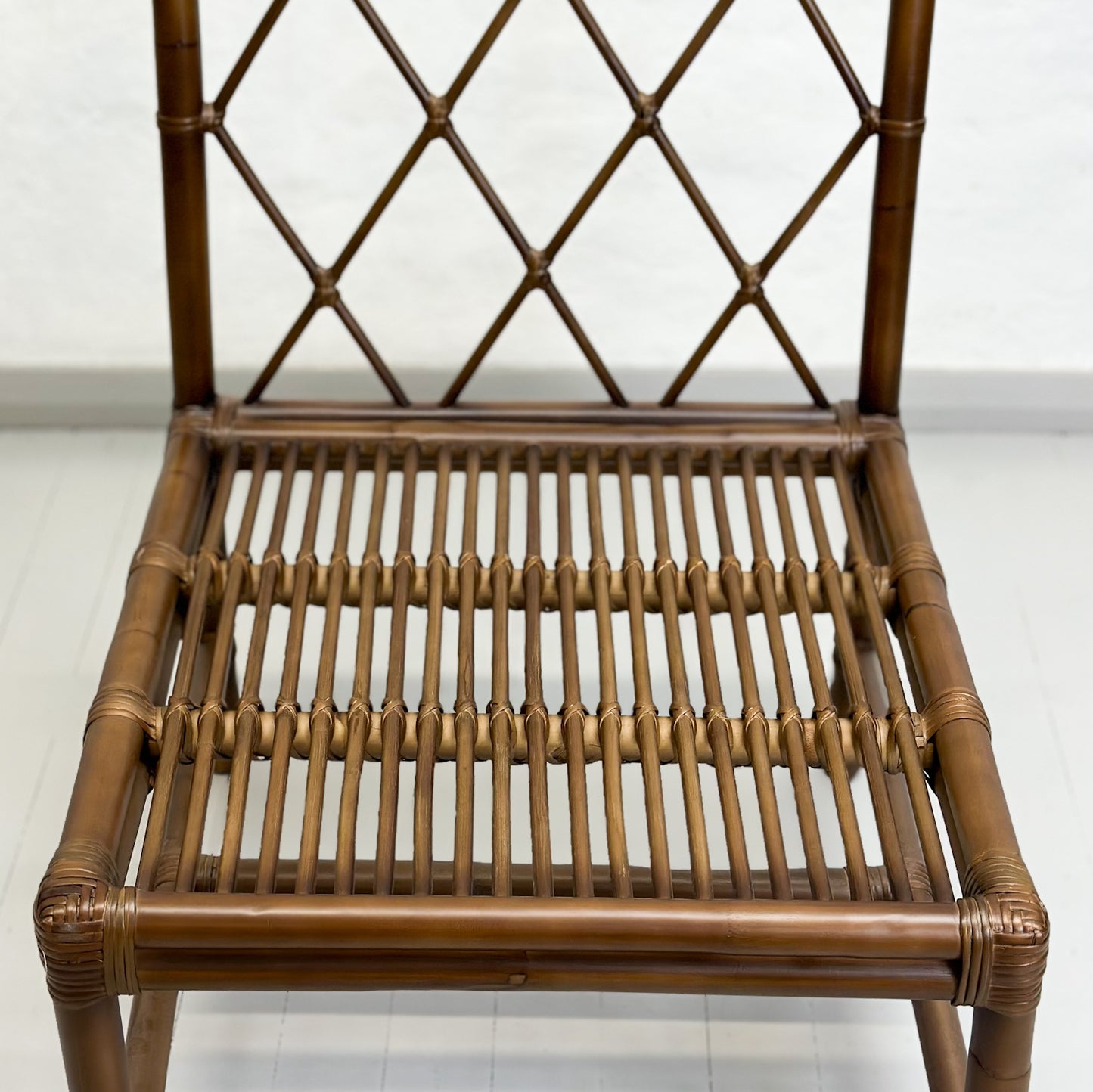 Dark Brown Cane Trellis Chair