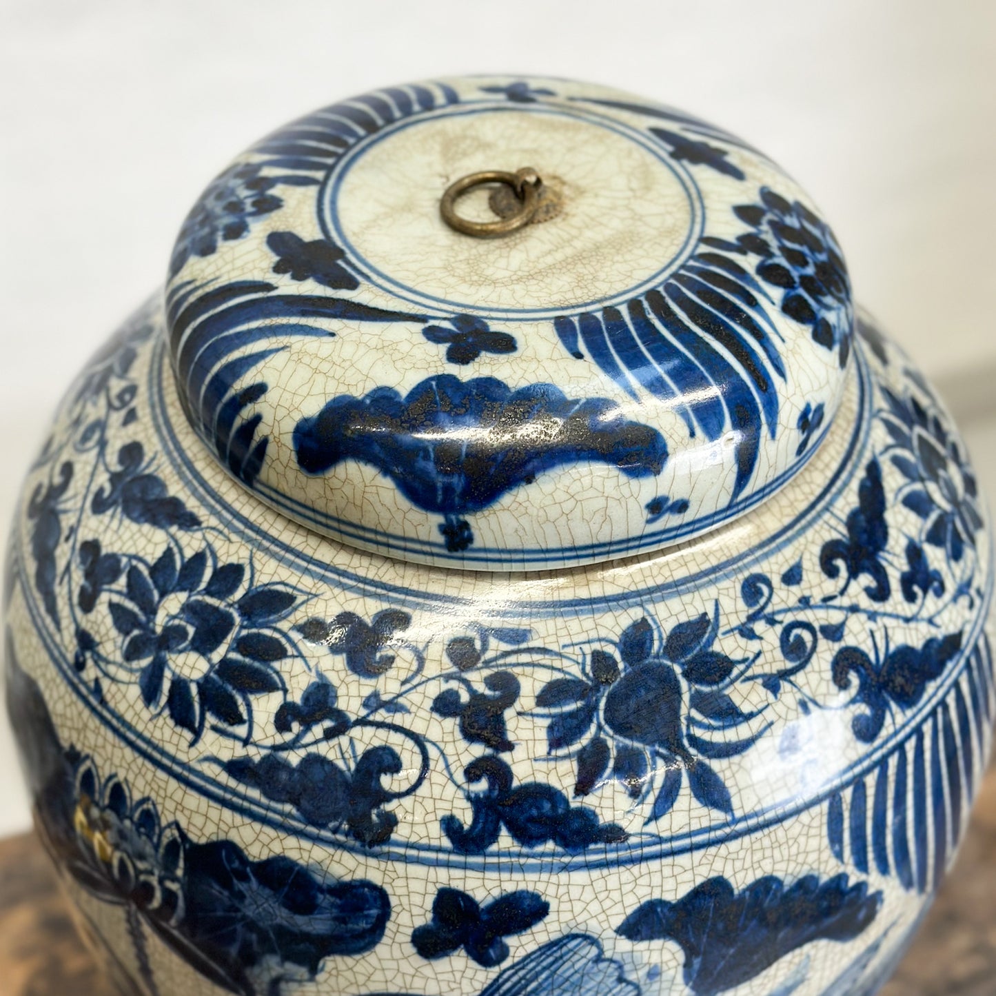 Large Fish Porcelain Melon Jar