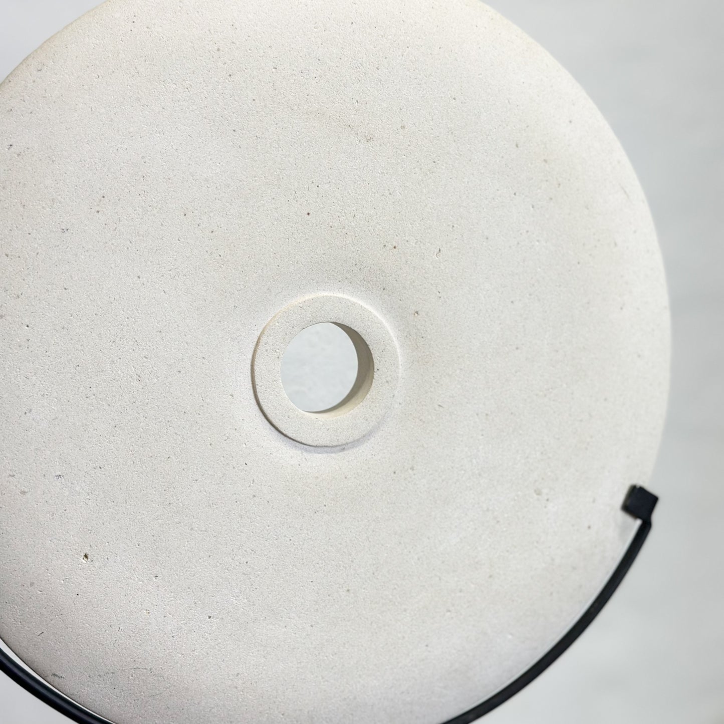 White Stone Disc on Stand