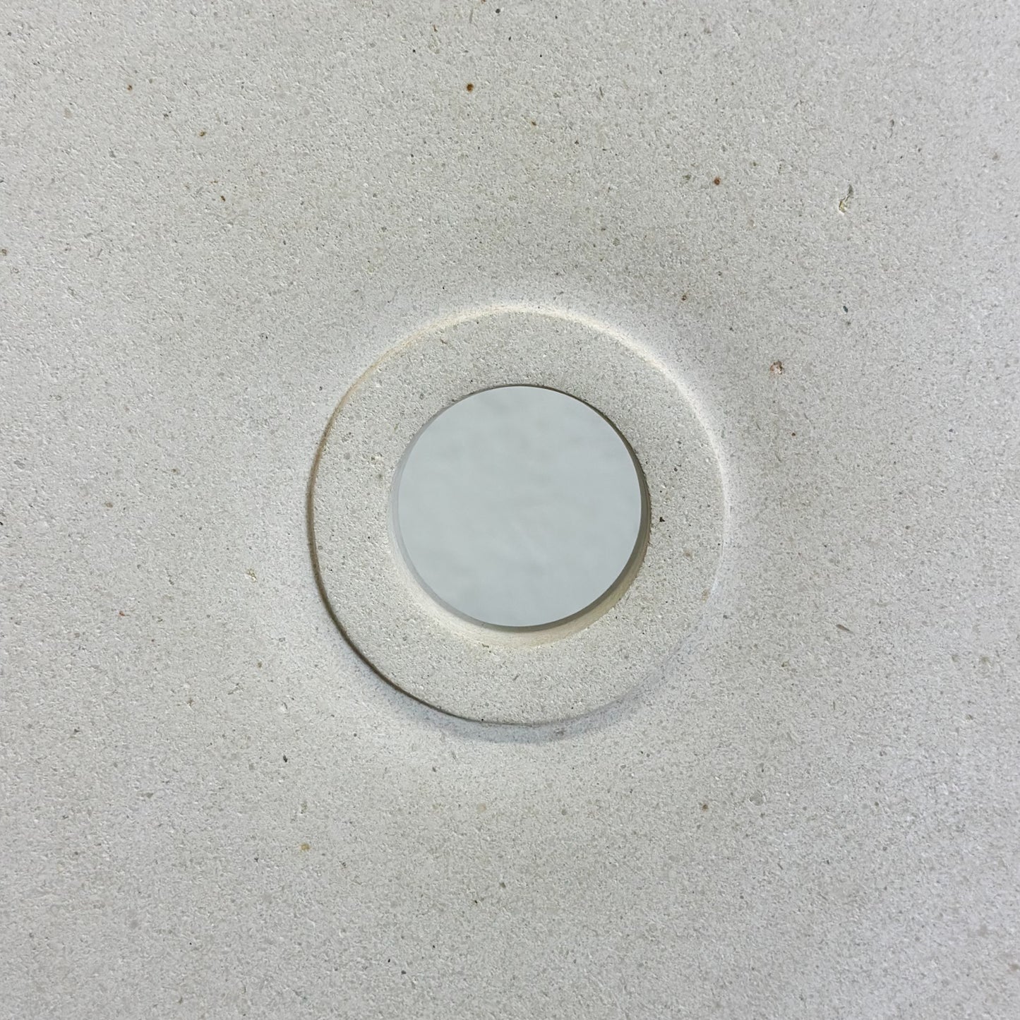 White Stone Disc on Stand