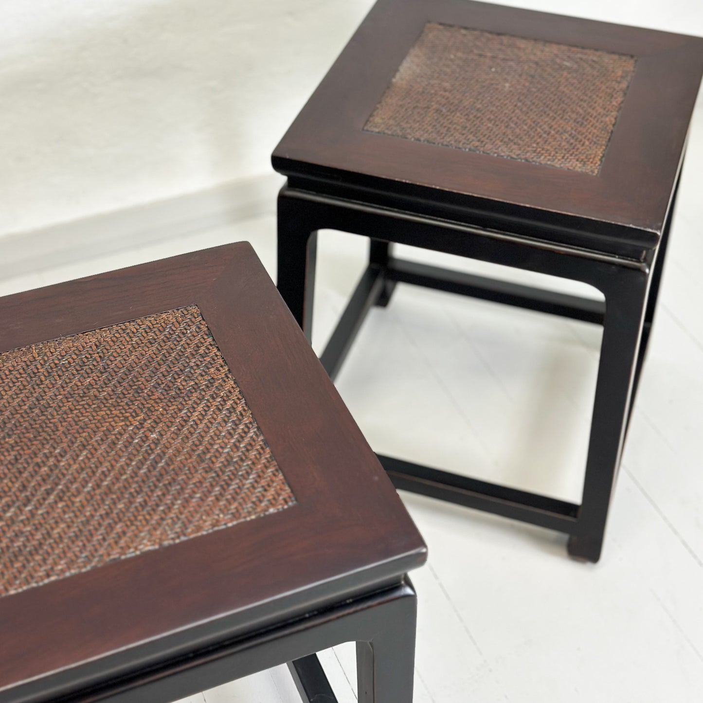 Rattan Inlay Side Table