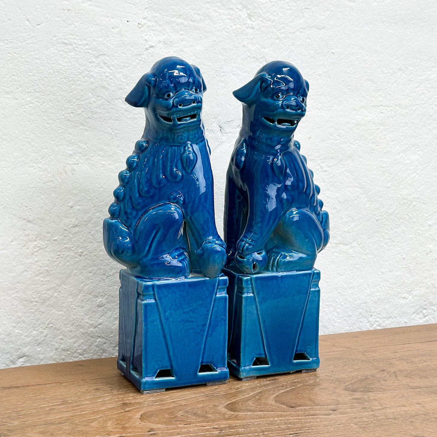 Turquoise Porcelain Foo Dog Set