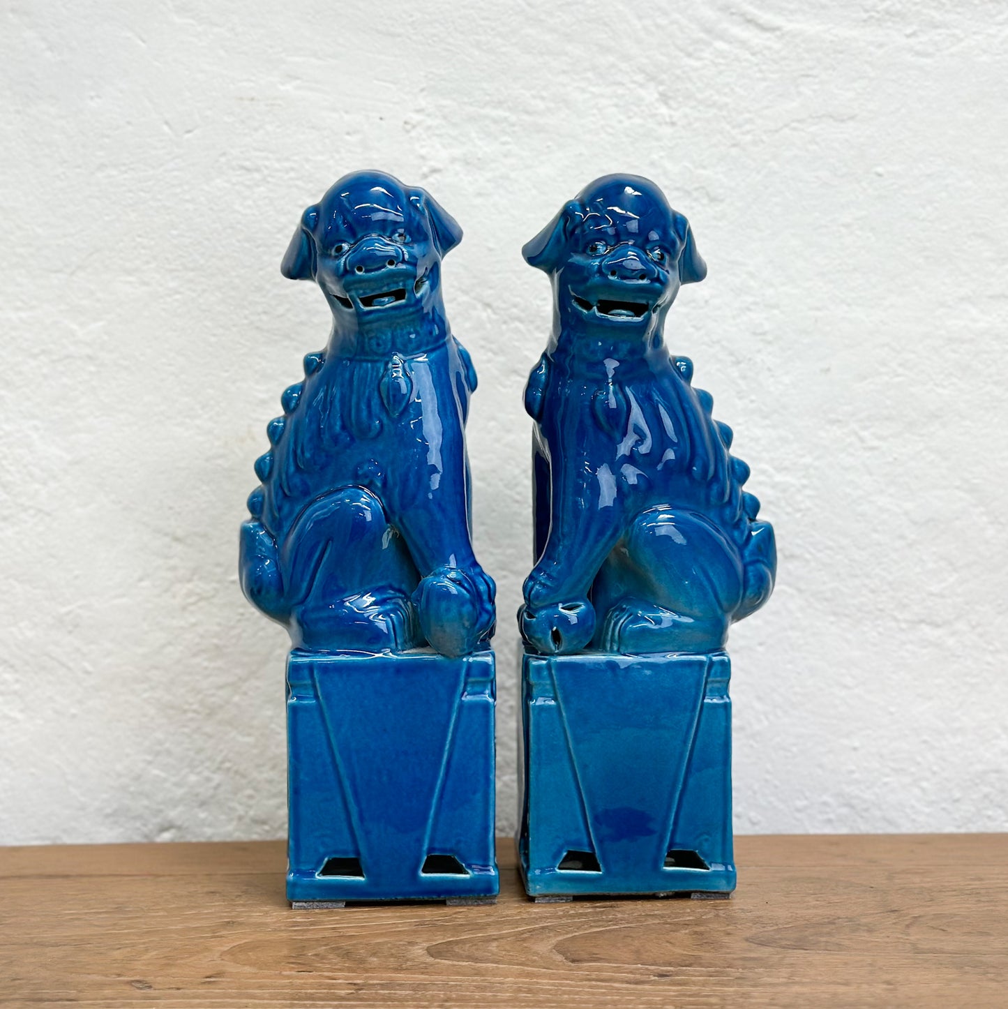 Turquoise Porcelain Foo Dog Set