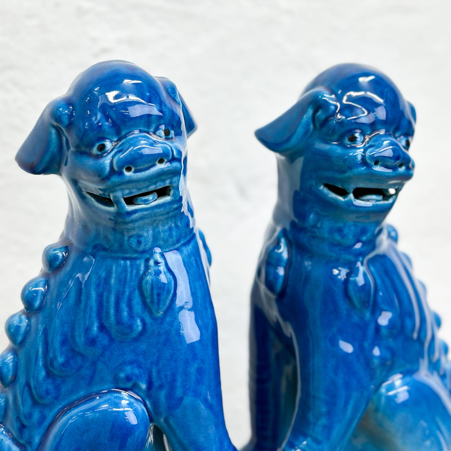 Turquoise Porcelain Foo Dog Set
