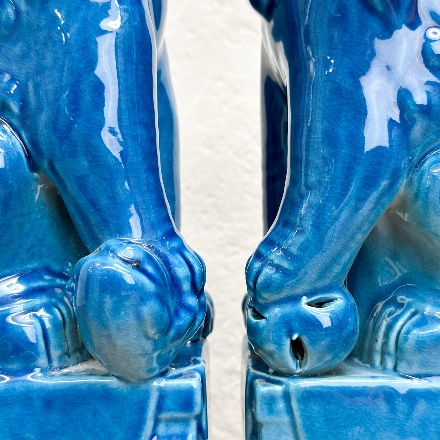 Turquoise Porcelain Foo Dog Set