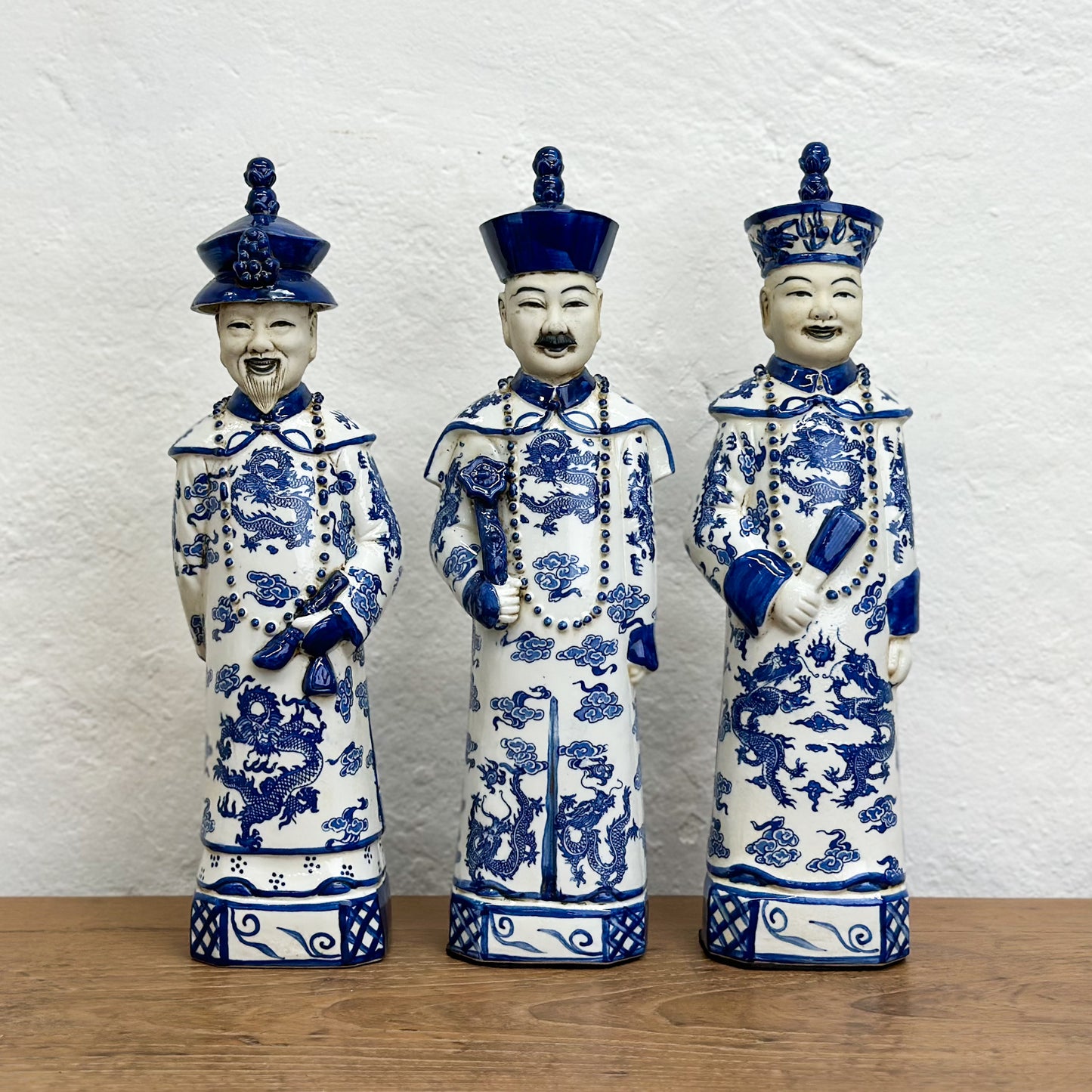 Standing Porcelain Qing Emperor Set