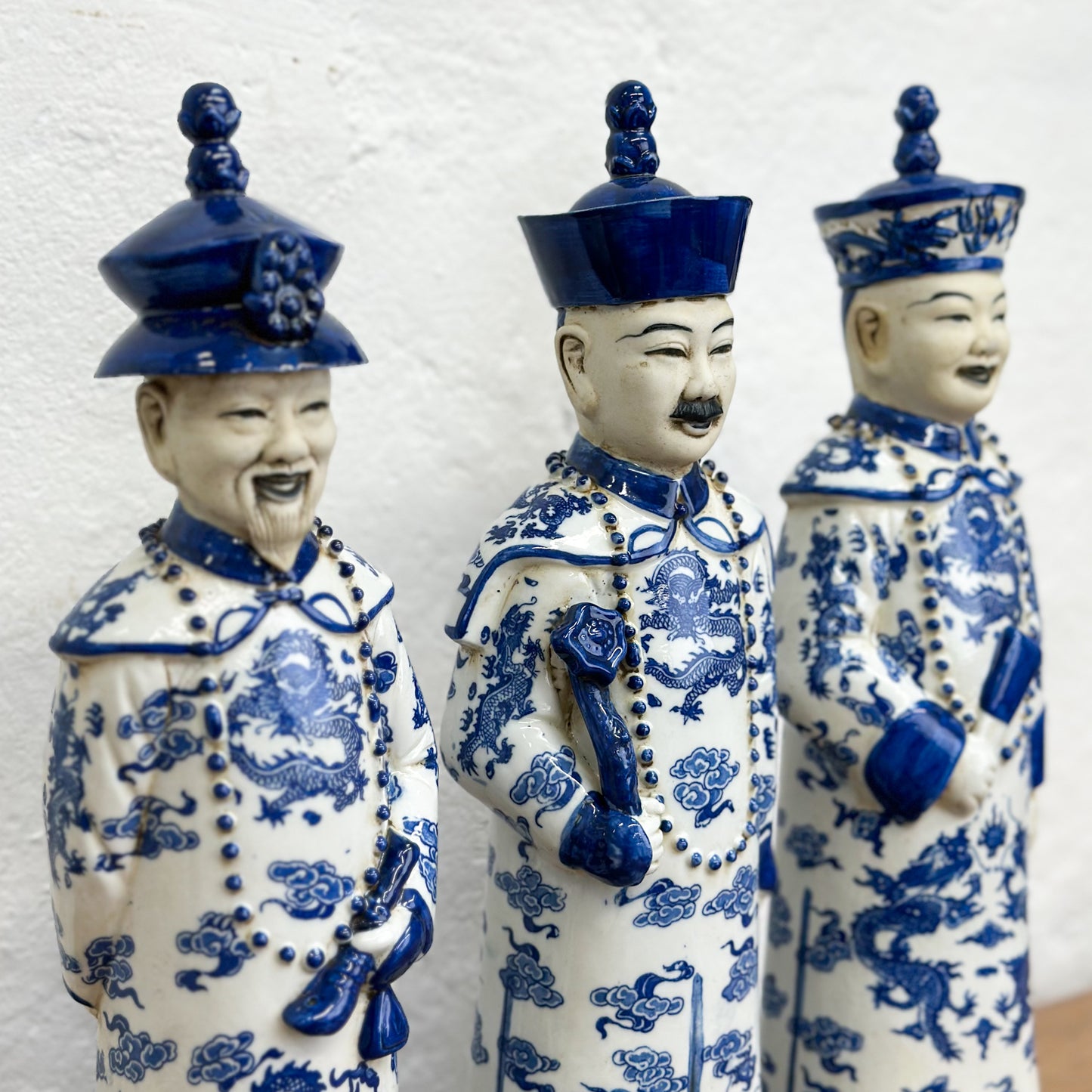 Standing Porcelain Qing Emperor Set