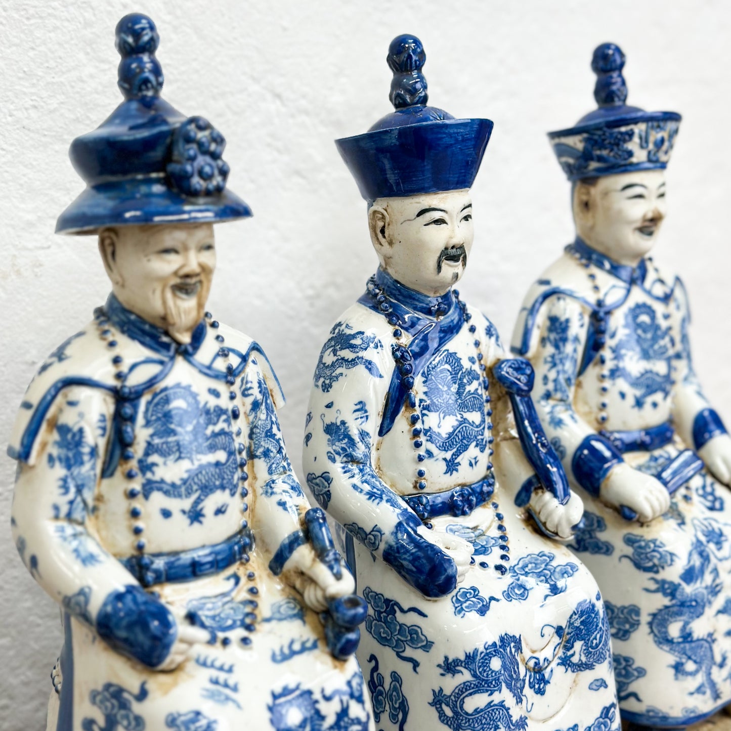 Sitting Porcelain Qing Emperor Set