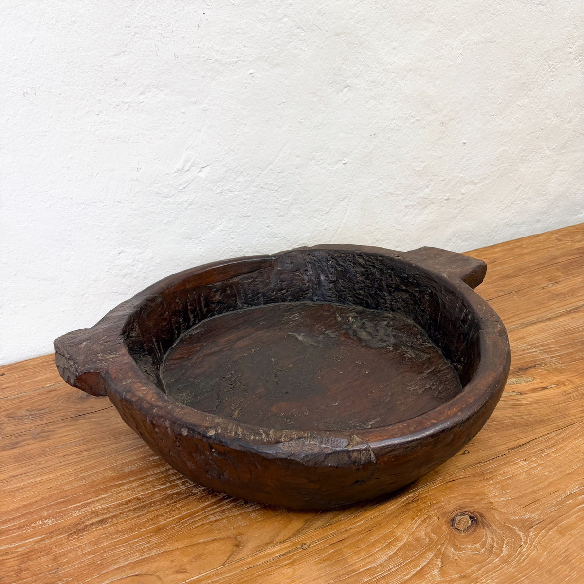 Vintage Indian Wooden Parat Bowl
