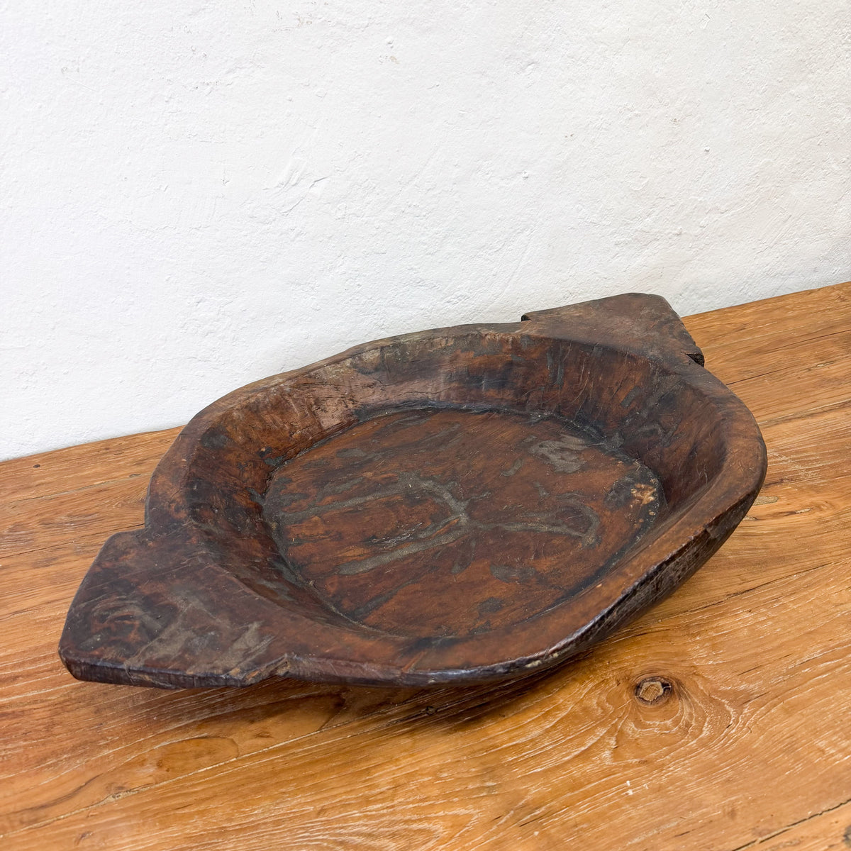 Vintage Indian Wooden Parat Bowl