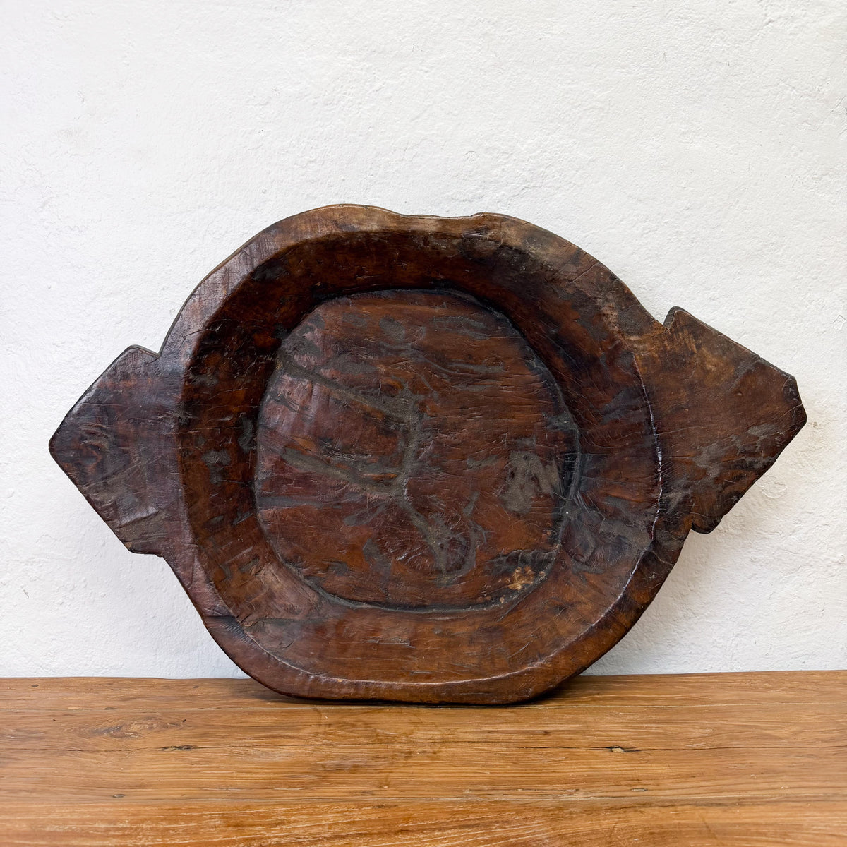 Vintage Indian Wooden Parat Bowl