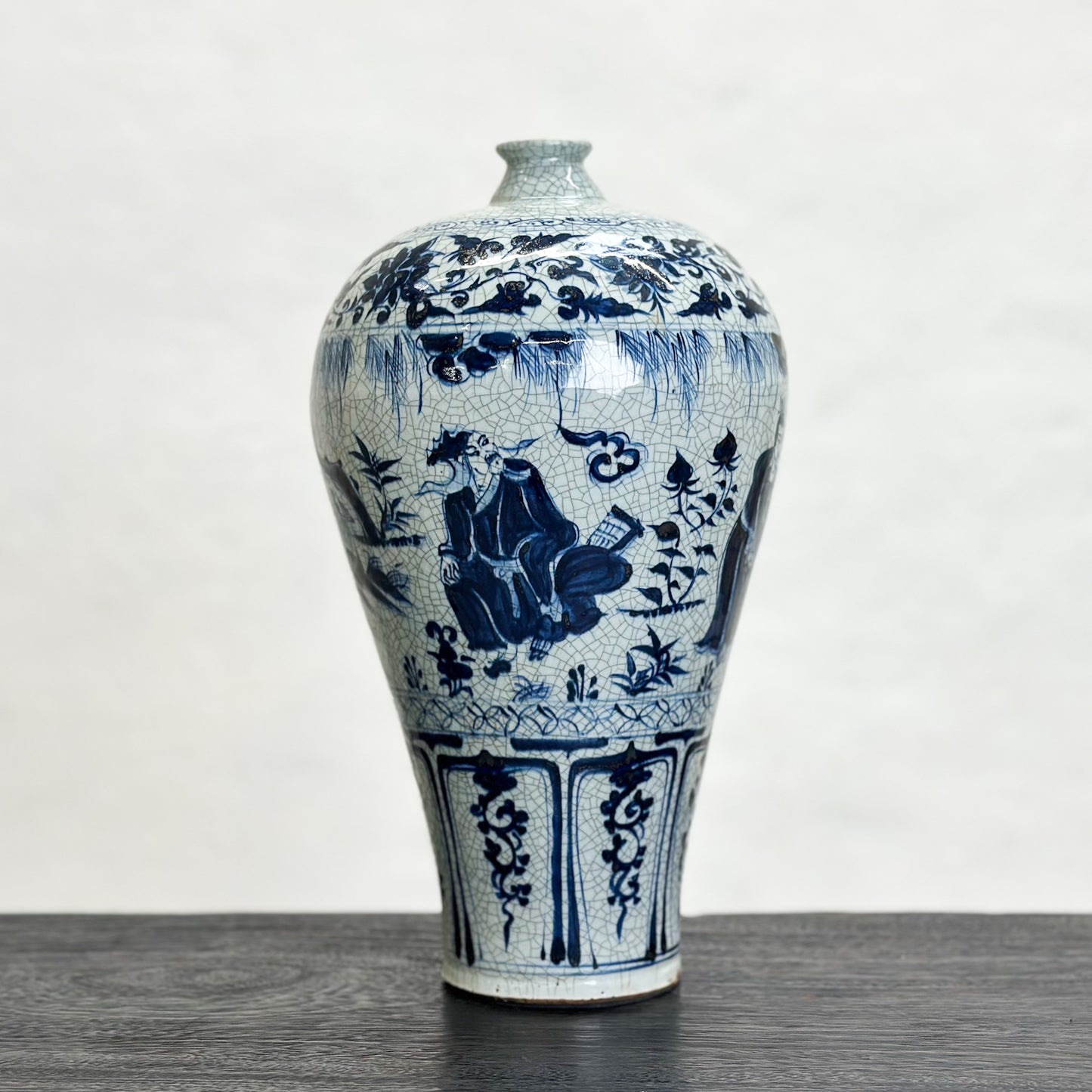 Country Scene Porcelain Meiping Vase