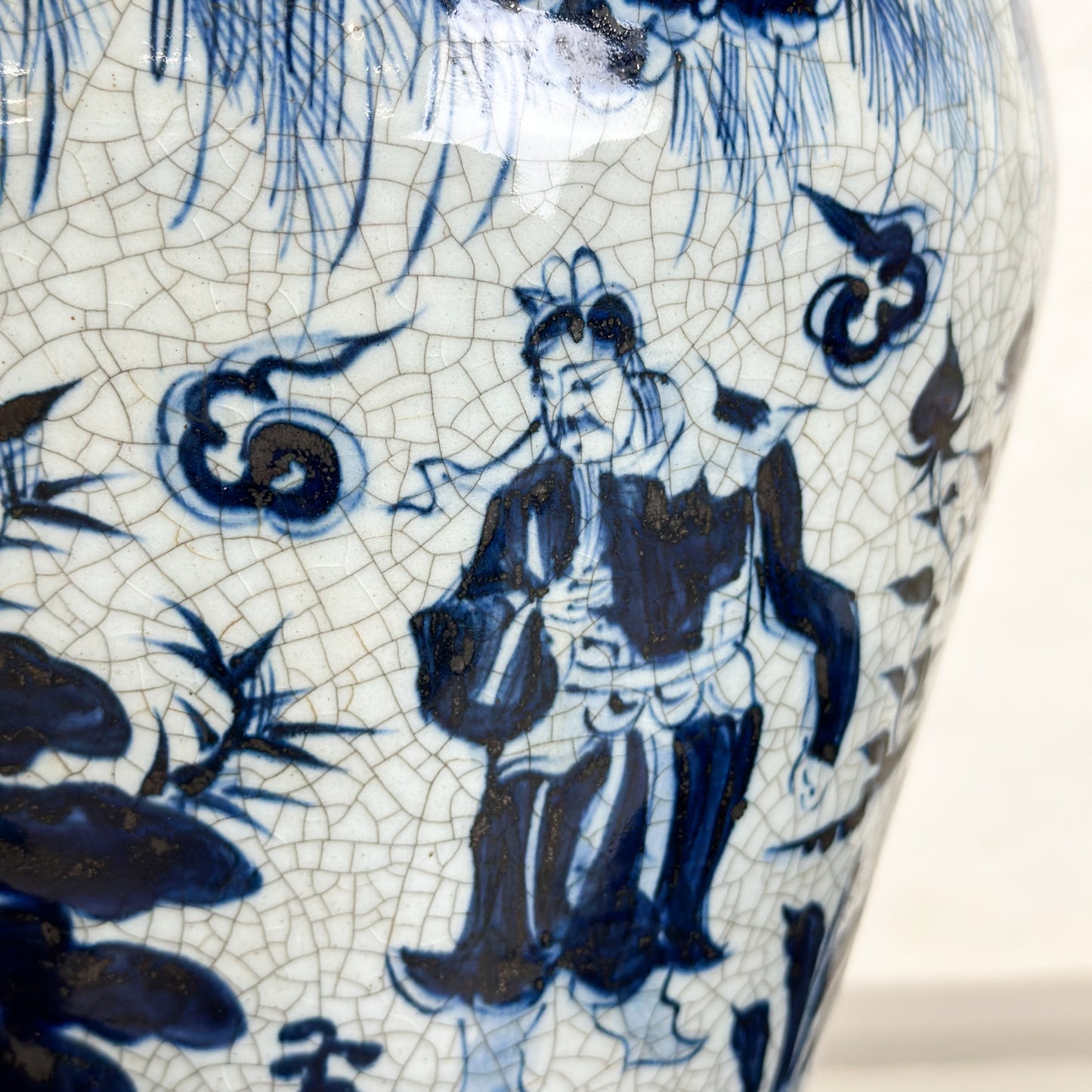 Country Scene Porcelain Meiping Vase