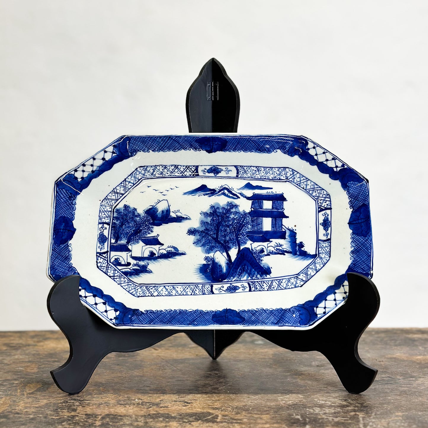 Village Scene Octagonal Porcelain Plate