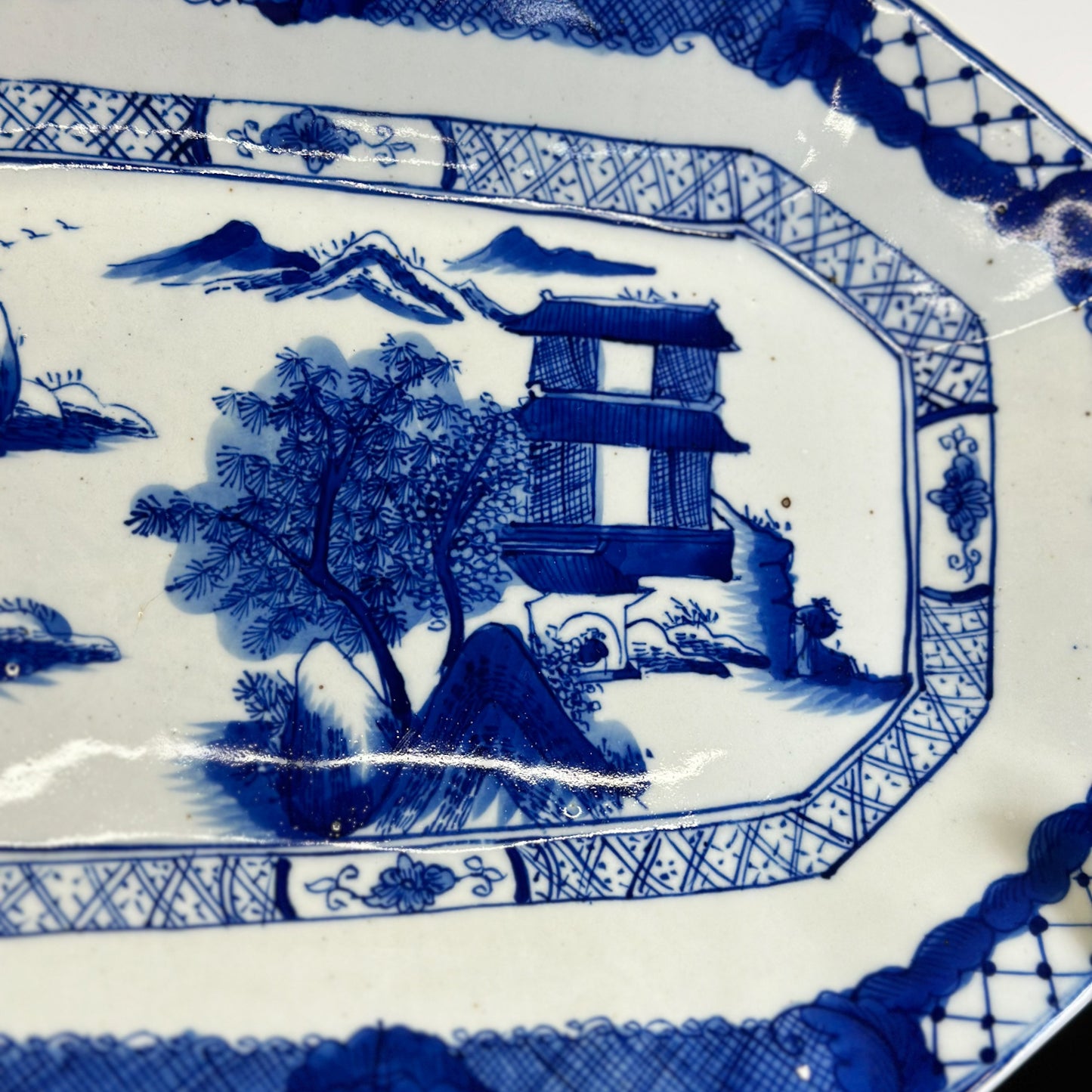 Village Scene Octagonal Porcelain Plate