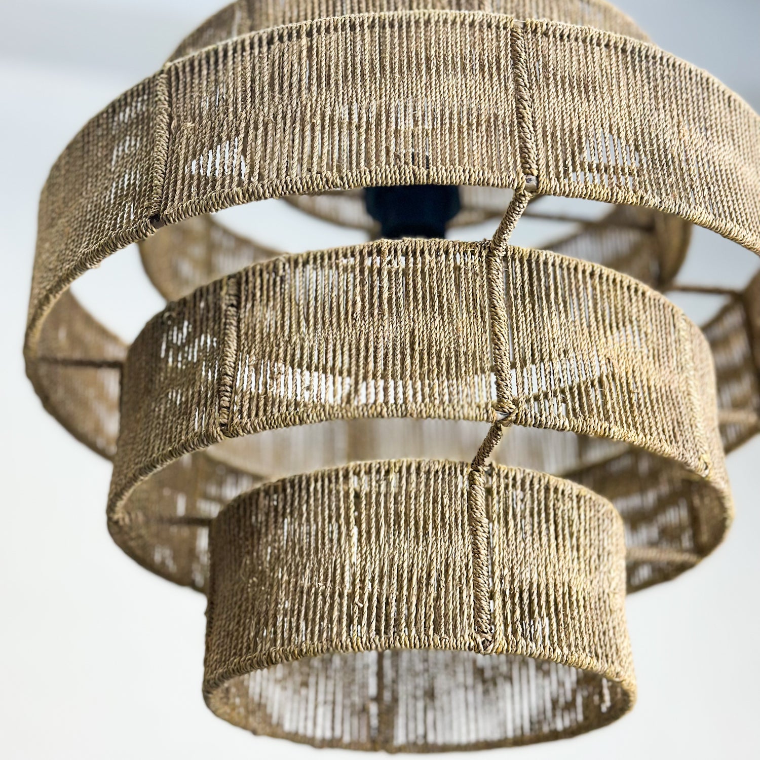 Tiered rattan pendant deals