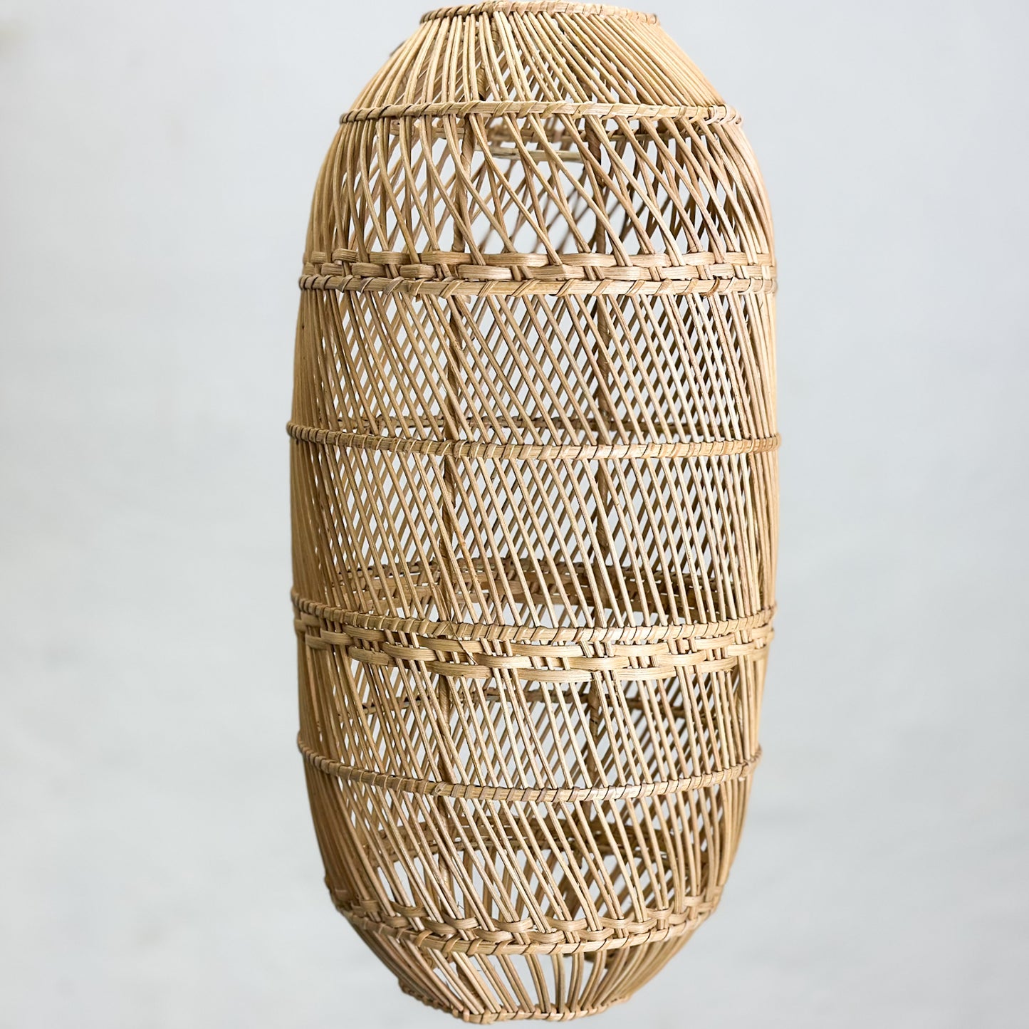 Cylindrical Rattan Pendant Lamp
