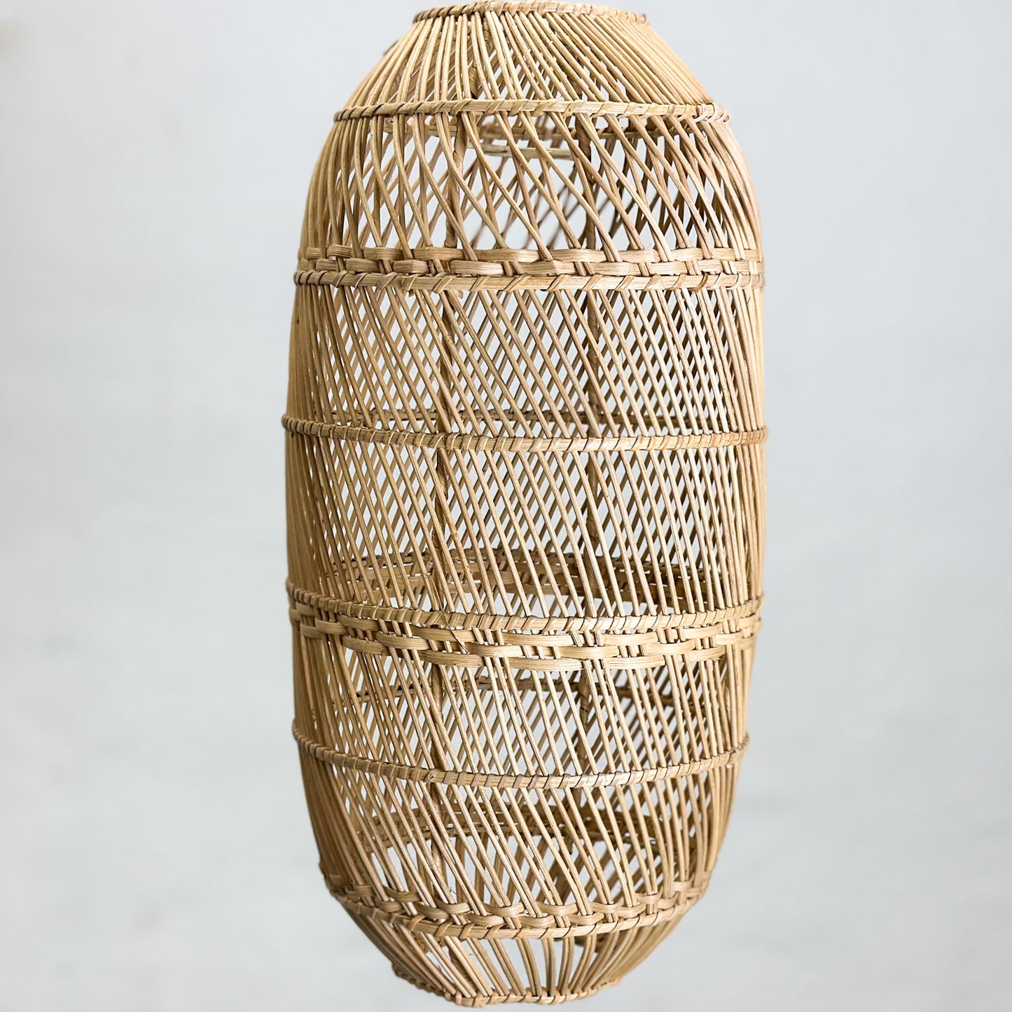 Cylindrical Rattan Pendant Lamp