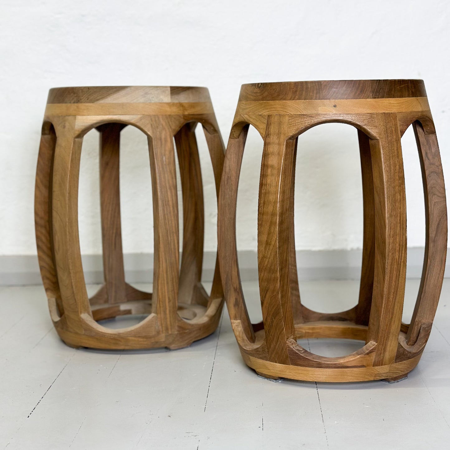 Walnut Barrel Stool