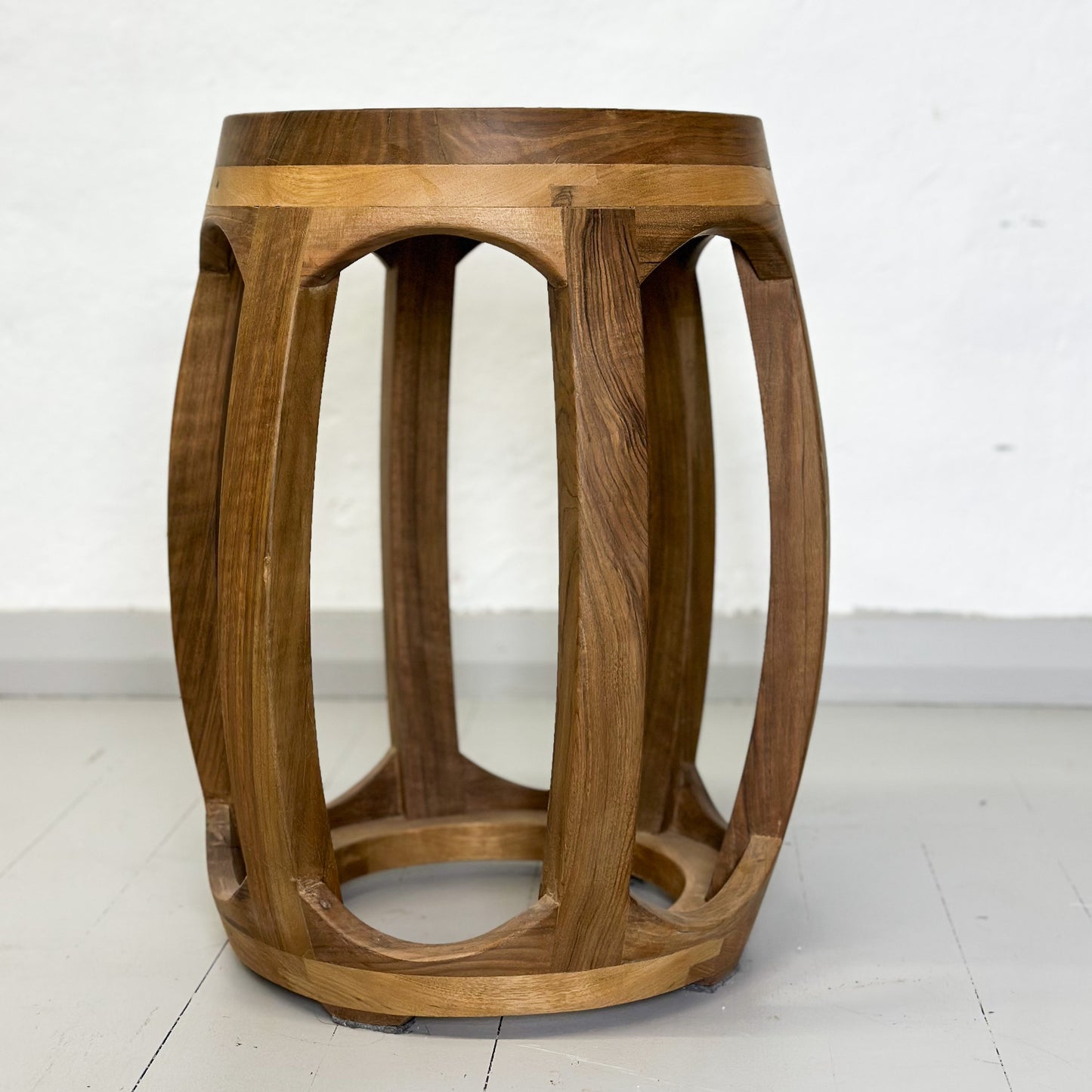 Walnut Barrel Stool