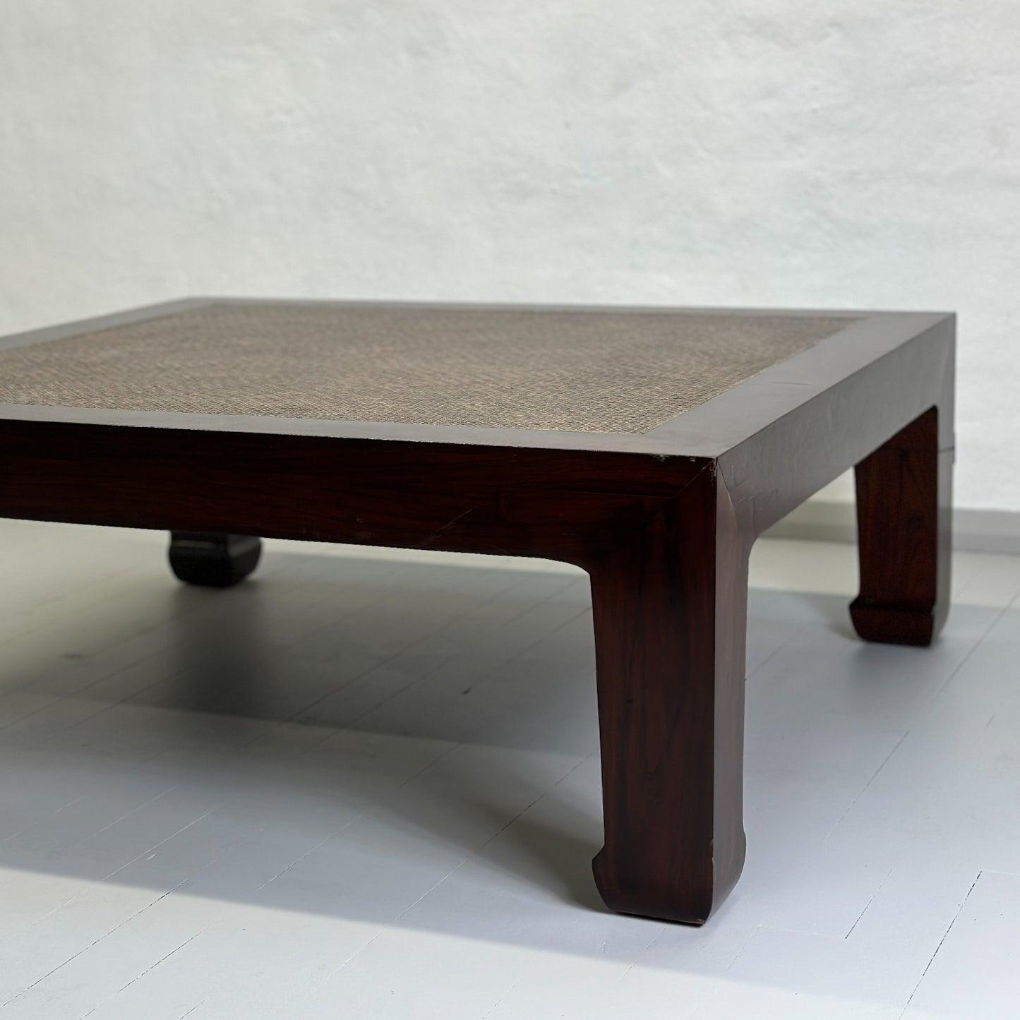 Square Rattan Inlay Coffee Table