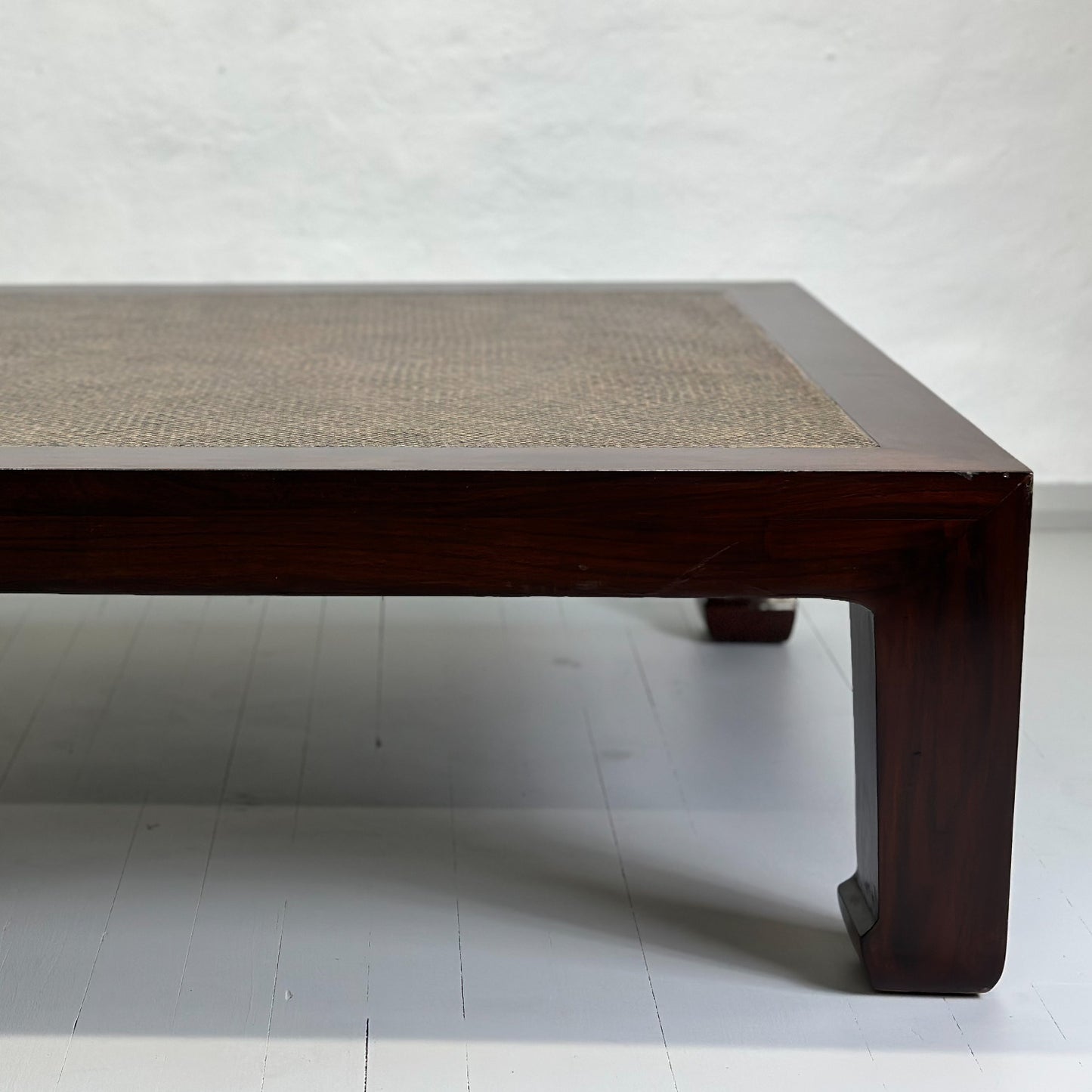 Square Rattan Inlay Coffee Table