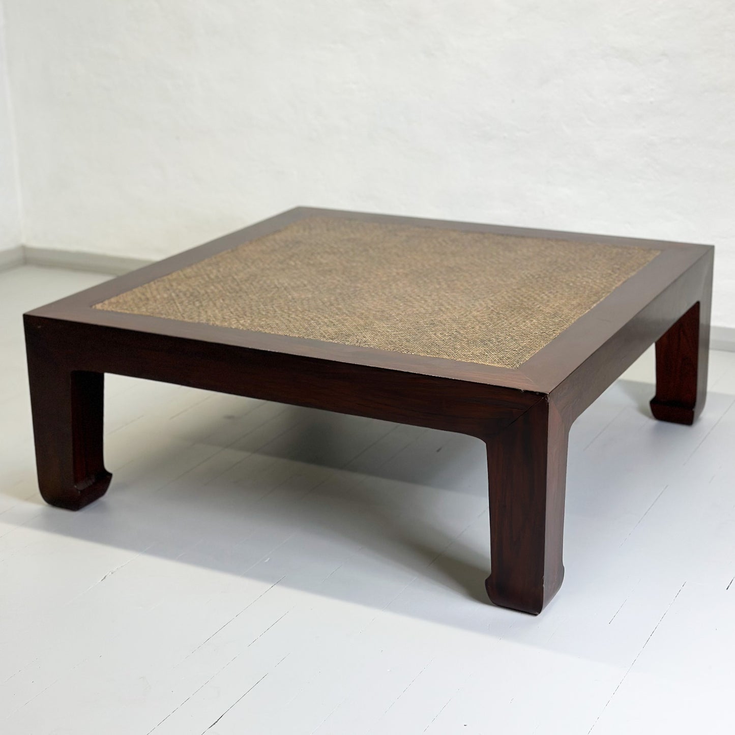 Square Rattan Inlay Coffee Table