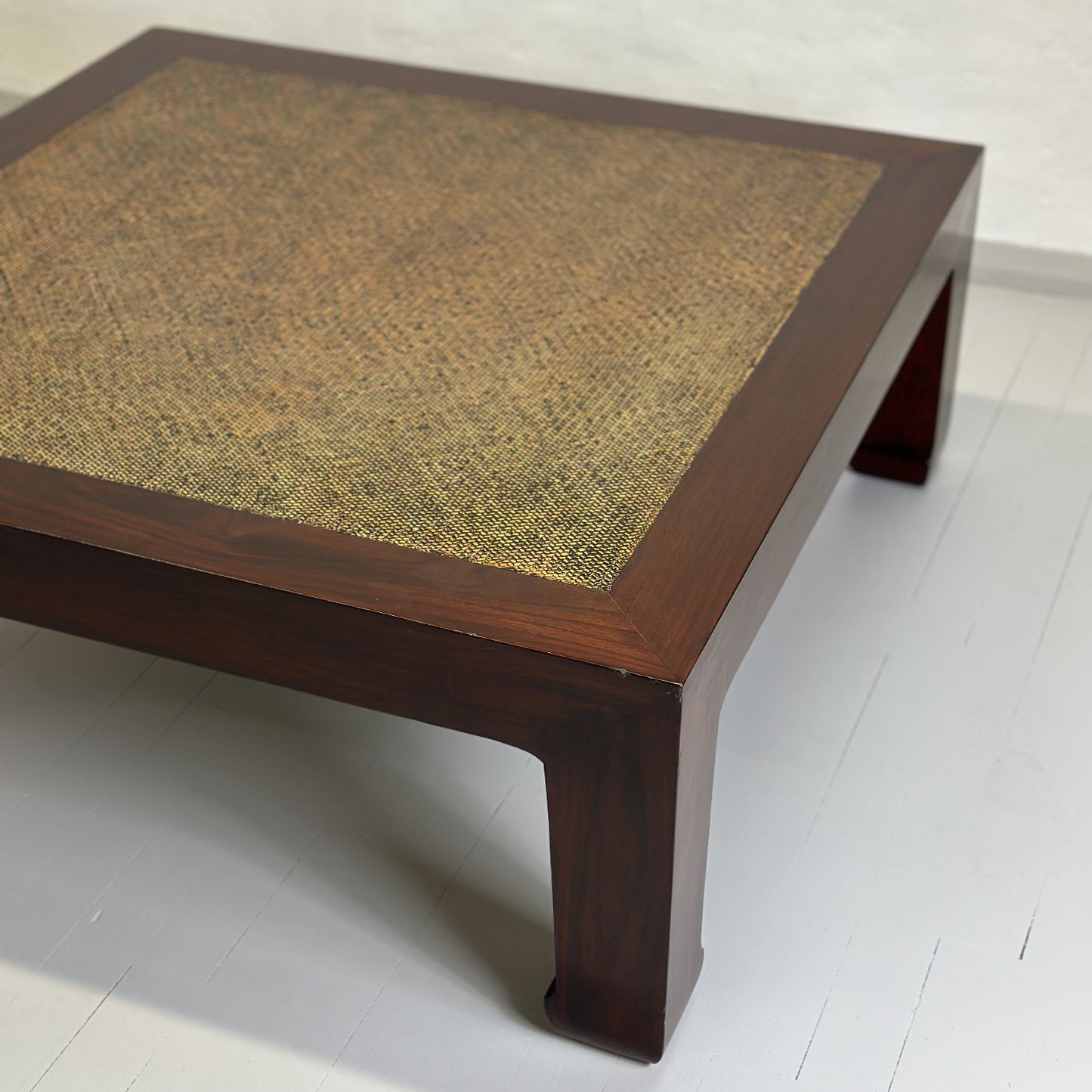 Square Rattan Inlay Coffee Table