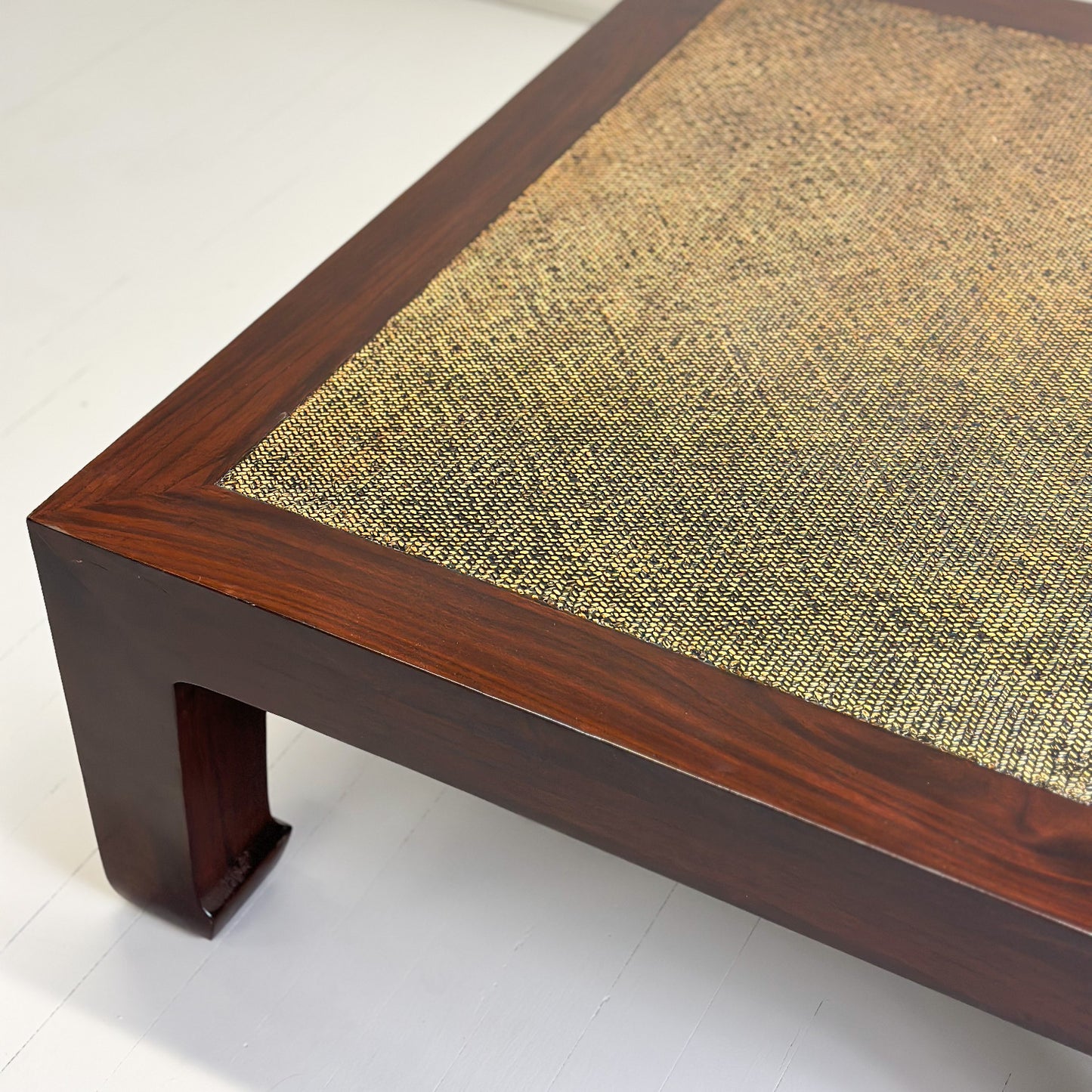 Square Rattan Inlay Coffee Table