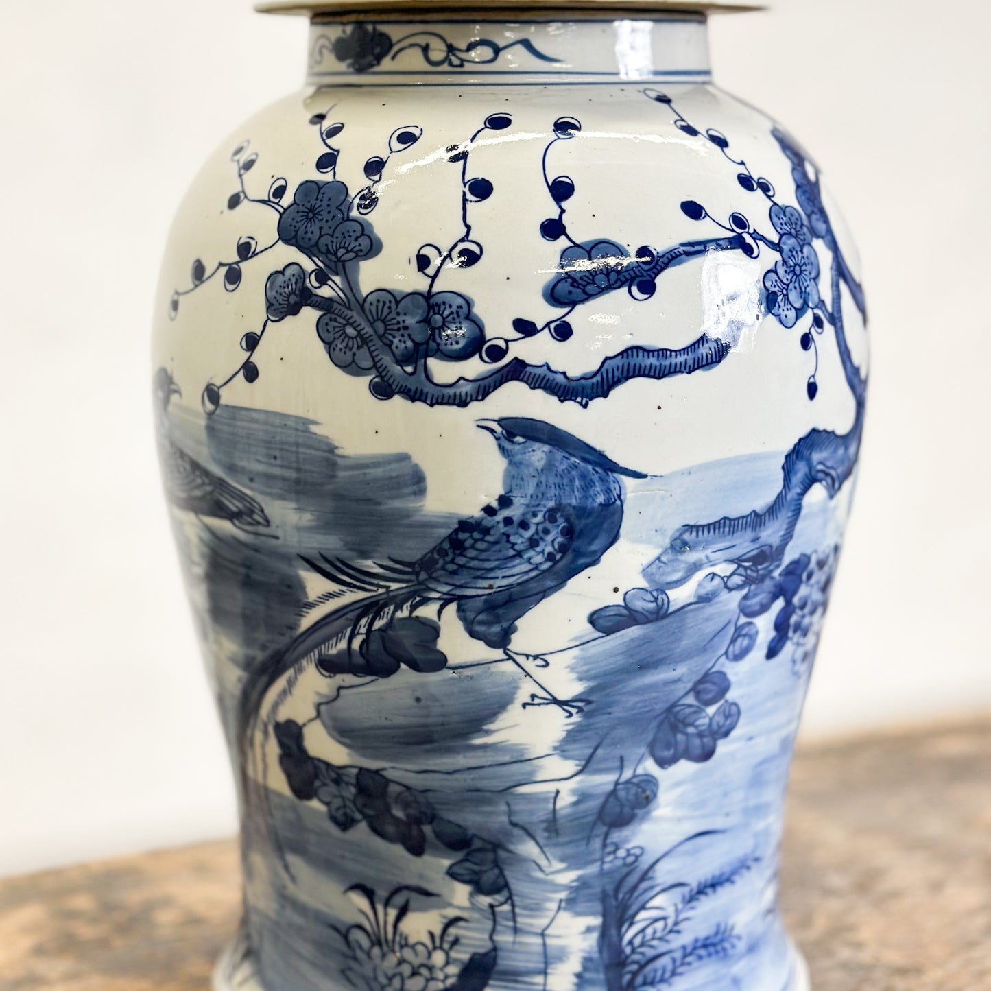 Birds & Flowers Porcelain Temple Jar